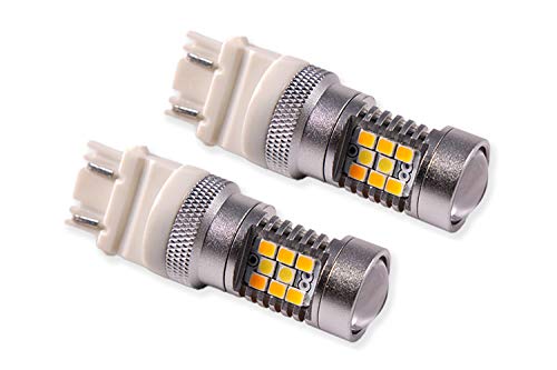 3157 LED Bulb HP24 - Dual Color Cool White & Amber LED Light Bulbs for Car Tail Lights, Turn Signals, and Brake Lights - High Performance Single Diode Dynamics Automotive Lighting