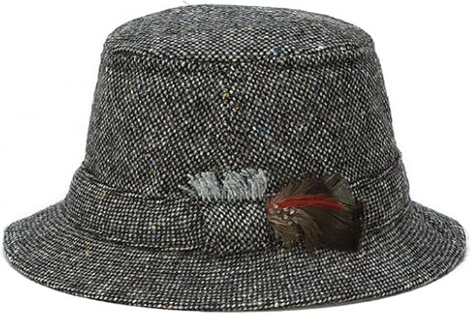 Authentic Irish Donegal Tweed Walking Hat for Men - Classic Hanna Hats for Outdoor Adventures, Hiking & Travel