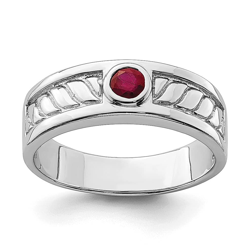 925 Sterling Silver Men's Ruby Ring - Genuine Gemstone Fine Jewelry for Men, Gift for Husband, Father, Boyfriend - Perfect for Weddings, Anniversaries & Special Occasions