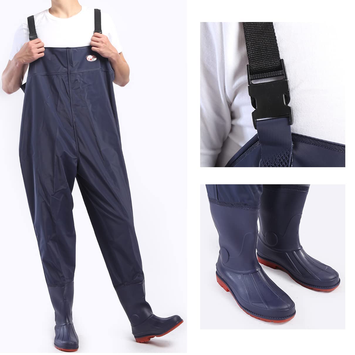 SCYDAO Men's Fishing Waders - Waterproof Breathable Big & Tall Wading Pants with Stocking Feet for Fly Fishing, Hunting & Outdoor Activities