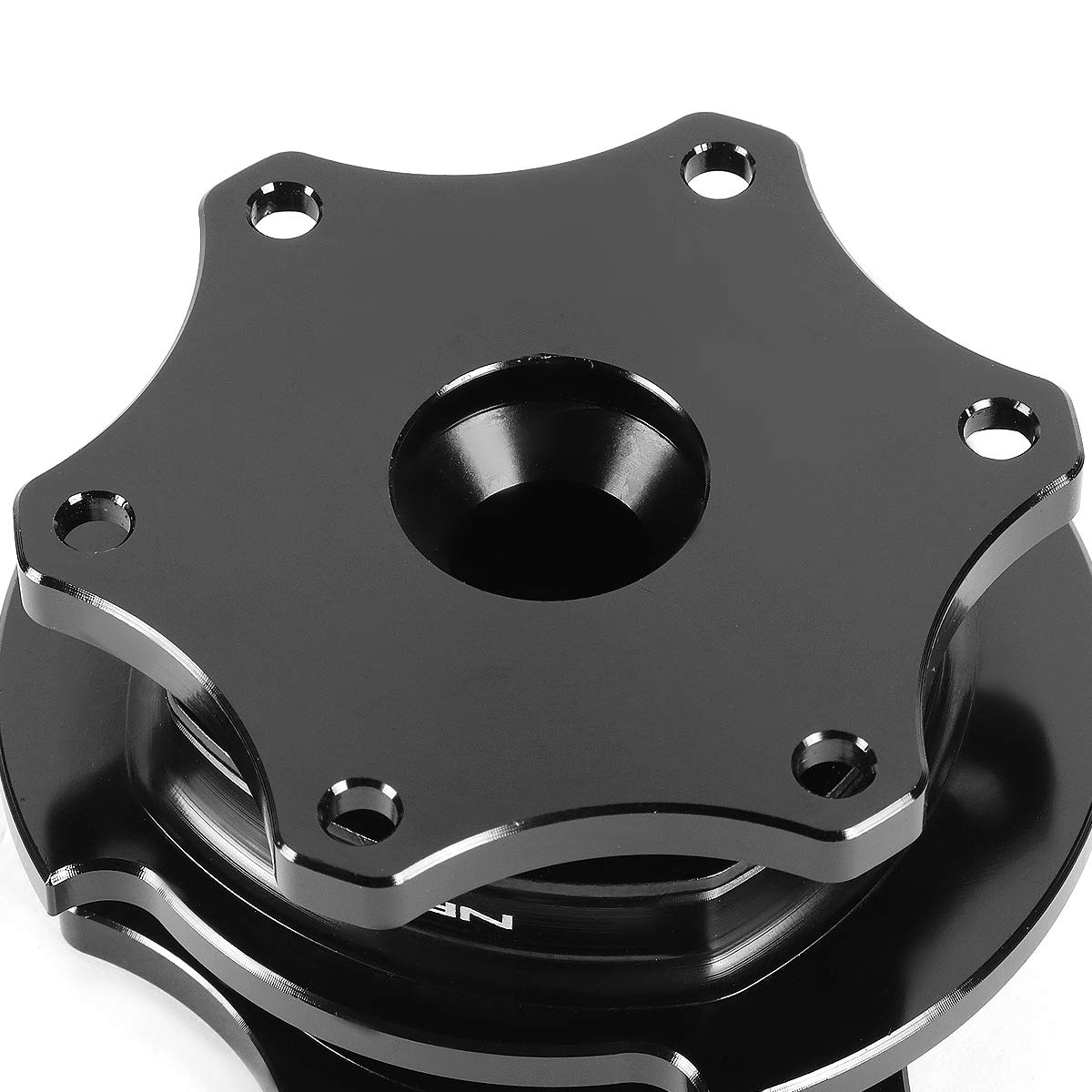 NRG Innovations SRK-R200BK-BK SFI 42.1/6 Certified Quick Release Steering Wheel Adapter - Black | Compatible with Racing Simulators & Custom Car Builds | Perfect for Drifting, Track Days & Gaming Setups