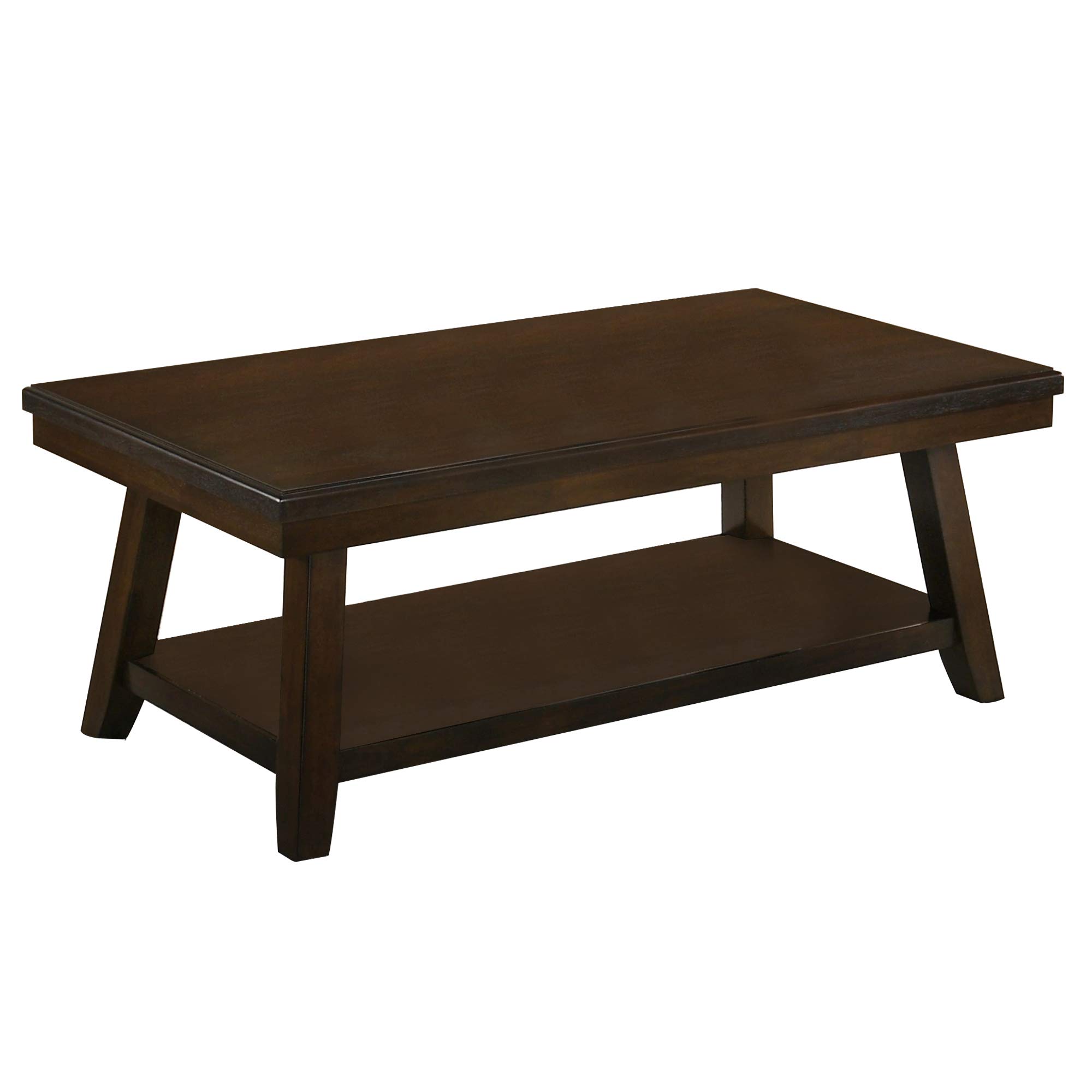 Benjara Solid Wood Coffee Table with Open Shelf - Rustic Brown Finish - Perfect for Living Room, Lounge & Home Decor