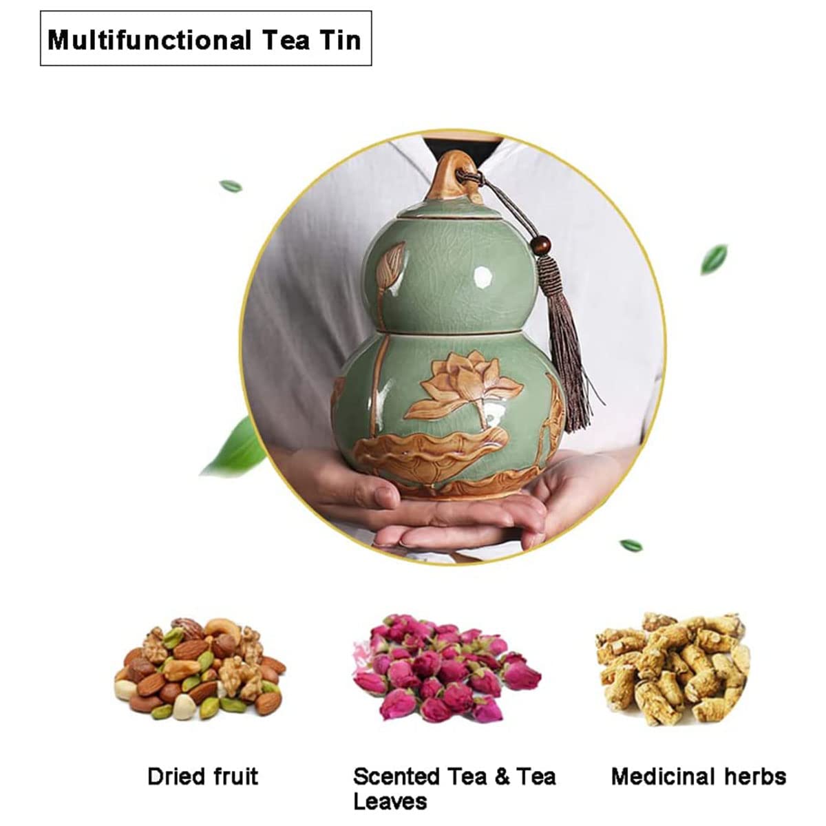 Premium Airtight Ceramic Storage Jars with Lids - Elegant Tea Canisters & Food Containers for Kitchen, Pantry & Home Decor | Perfect for Loose Leaf Tea, Coffee Beans, Spices & Dry Goods Storage
