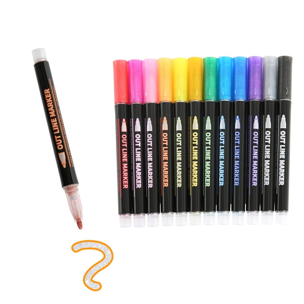 Metal Detectable Paint Pens - 12ml DIY PC Paint Markers for Writing, Art & Glass - Metallic Ink for Office, Stationery & Industrial Use - Multi-Color Set (One Size) - Perfect for Crafts, Labeling & Safety Marking