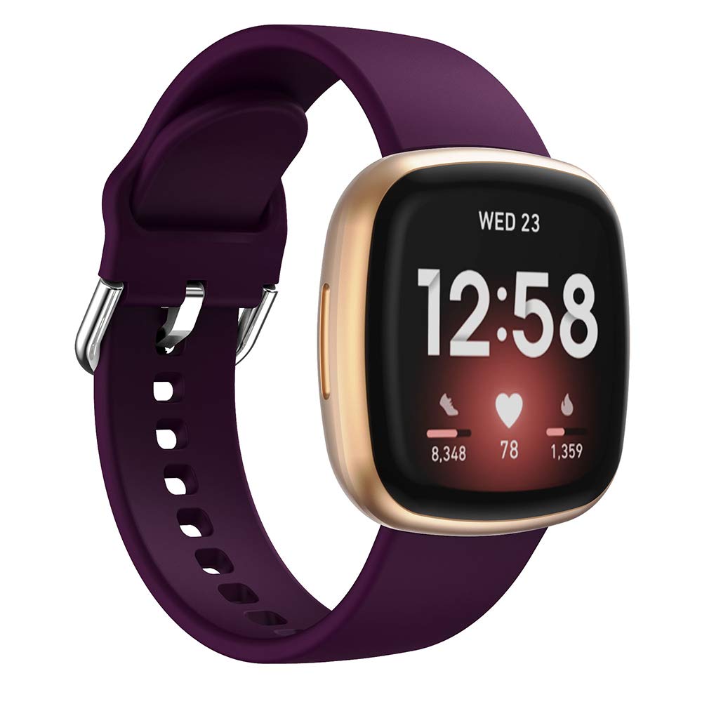 Fitbit Versa 3/Sense Replacement Bands - Adjustable Soft Silicone Sport Wrist Strap for Women & Men | Perfect for Workouts, Running & Daily Wear