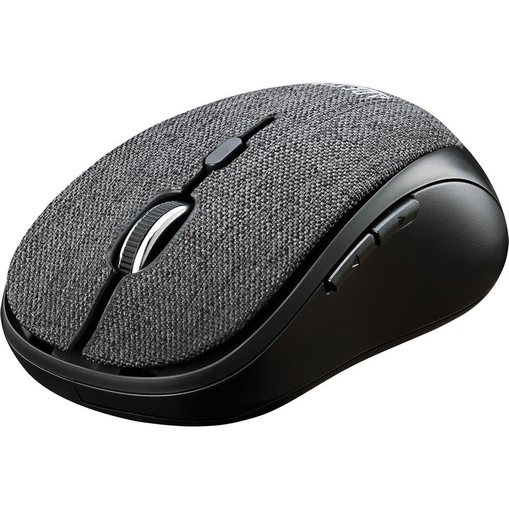 Adesso iMouse S80B Wireless Fabric Optical Mini Mouse - Slim Portable Computer Mouse for Laptop, PC, Mac - Ergonomic Design for Office Work, Gaming & Travel (Black)