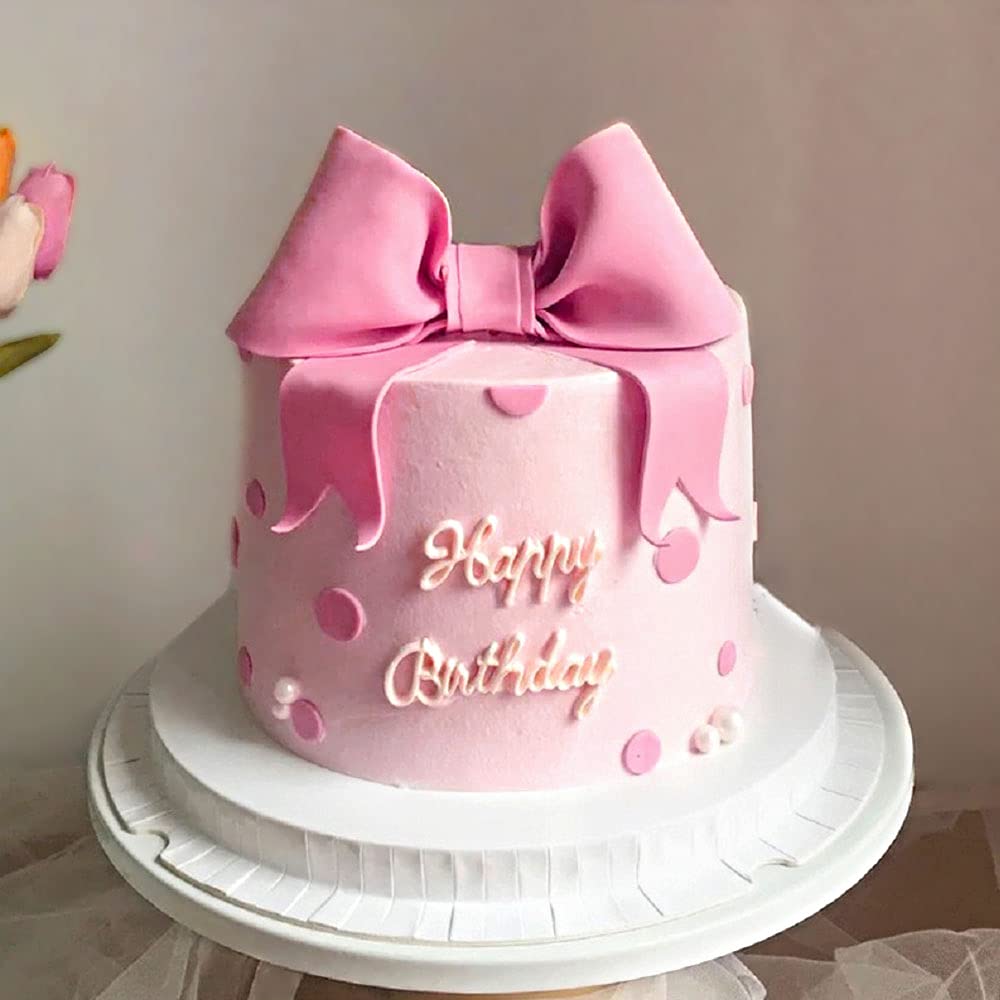 Pink Bow Cake Topper - Elegant Baby Girl Cake Decoration for Birthday & Baby Shower - Adorable EVA Bow for Desserts, Cupcakes, and Special Celebrations