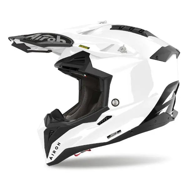 Airoh Aviator 3 Motorcycle Helmet - Gloss White with Multi-Color Graphics - DOT & ECE Certified for Street & Racing Use