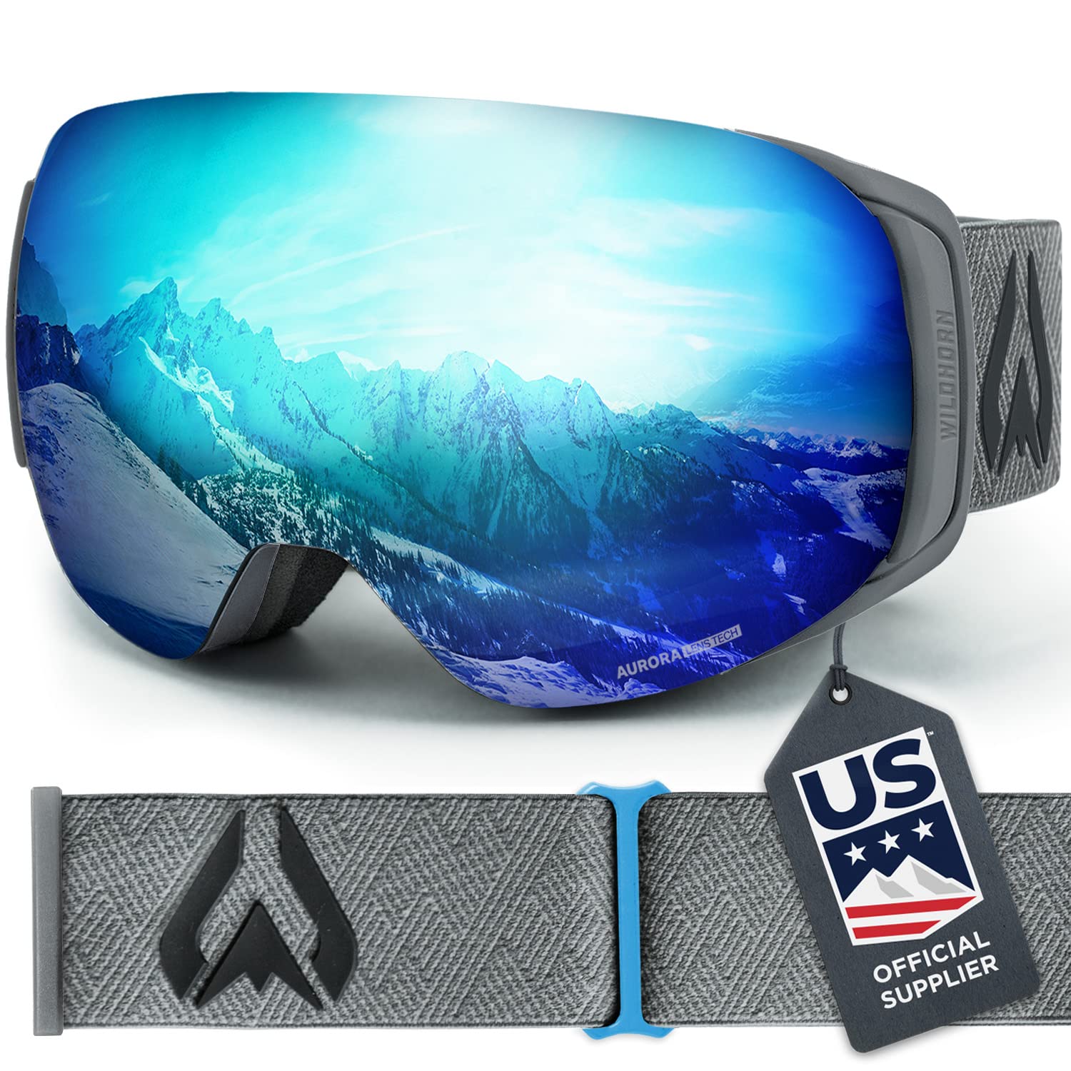 Wildhorn Roca Ski Goggles for Men & Women - Anti-Fog, Scratch-Resistant, 100% UV Protection with Magnetic Lens - Snowboard & Winter Sports Goggles for Adults - Perfect for Skiing, Snowboarding & Outdoor Adventures