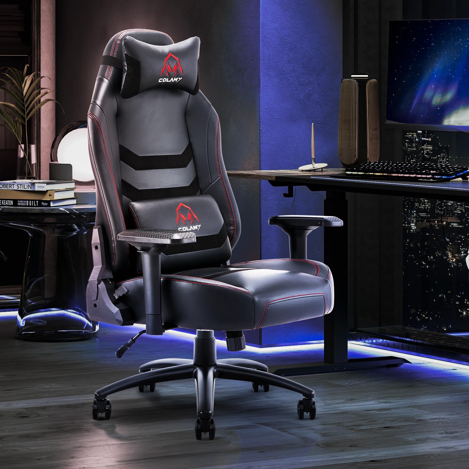 COLAMY Big and Tall Gaming Chair 400lbs Capacity - Ergonomic Computer Chair for Heavy Adults, Wide Seat Executive Office Chair with High Back Support - Perfect for Gaming, Working & Home Office (Black)