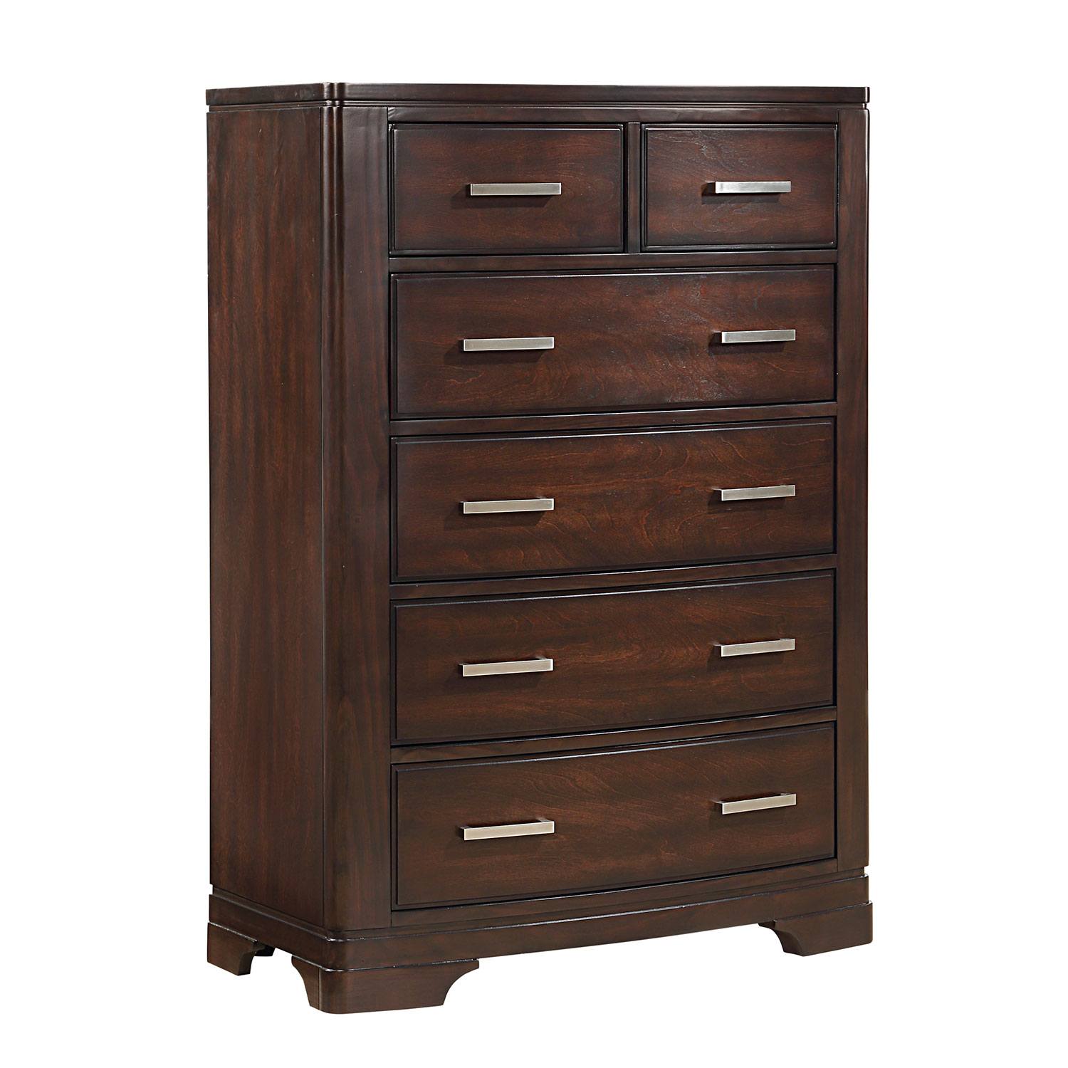Arista 6-Drawer Chest - Solid Wood Dresser with Cherry Finish for Bedroom Storage & Organization | Modern Furniture for Home & Office