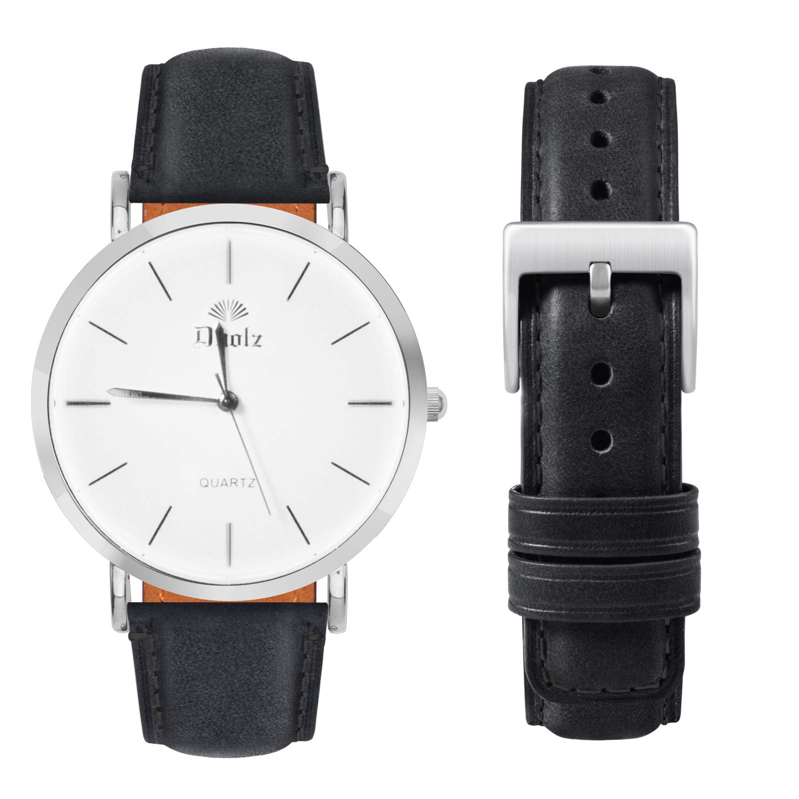 Premium Soft Brown 20mm Leather Watch Band - Quick Release Replacement Strap for Men & Women - Compatible with 18mm, 20mm, 22mm Watches - Square Tail Design with Secure Clasp Buckle - Perfect for Business, Casual & Smartwatch Wear