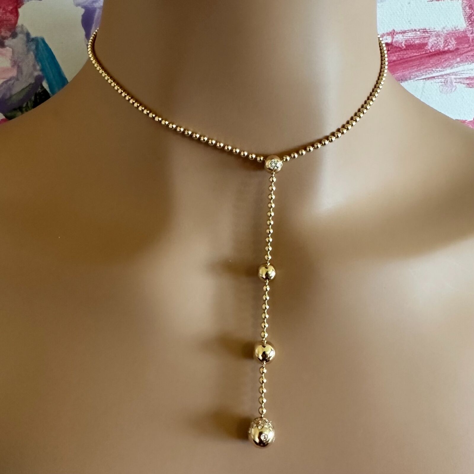 Authentic Cartier Draperie de Decollate 18K Yellow Gold Diamond Necklace for Women - Luxury Jewelry Gift for Anniversary, Wedding & Special Occasions