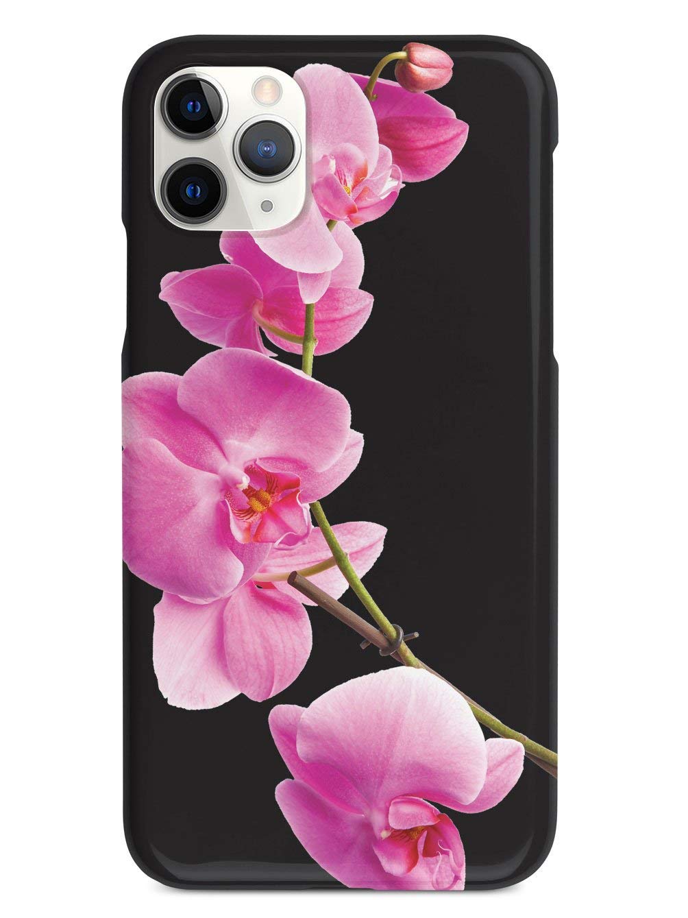 Premium 3D Textured Protective Phone Case for Apple iPhone 12 Pro - Shockproof & Anti-Scratch Cover - Pink Orchid & Black Design - Perfect for Everyday Use, Travel & Outdoor Activities