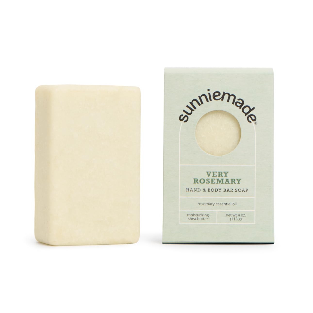 Moisturizing Hand & Body Soap Bar with Rosemary - Soothing & Detoxifying Natural Body Wash for Dry Skin | Perfect for Shower, Bath & Travel