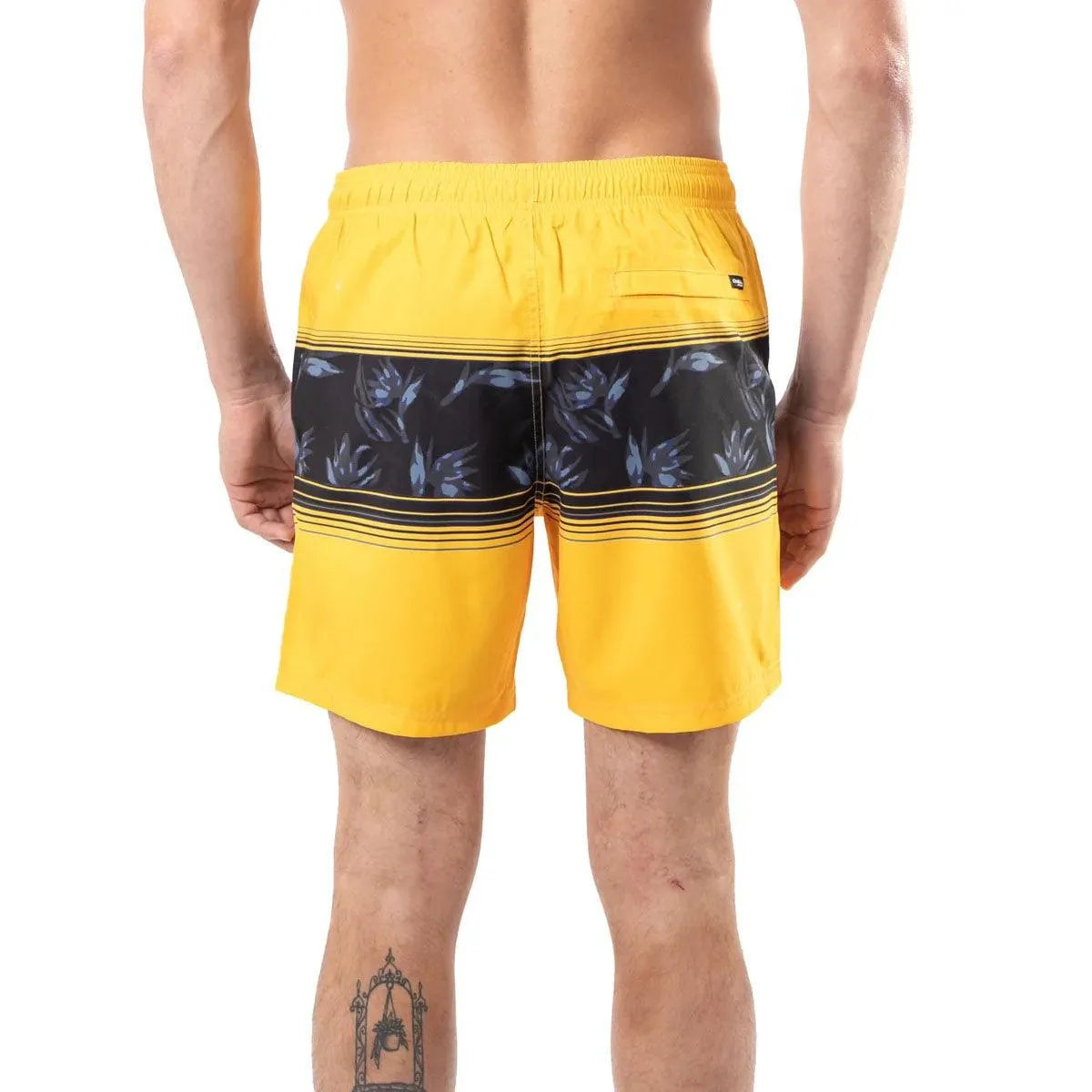 O'Neill Men's Cali Stripe Amarillo Print Swim Trunks - Quick-Dry Board Shorts for Surfing, Beach & Pool
