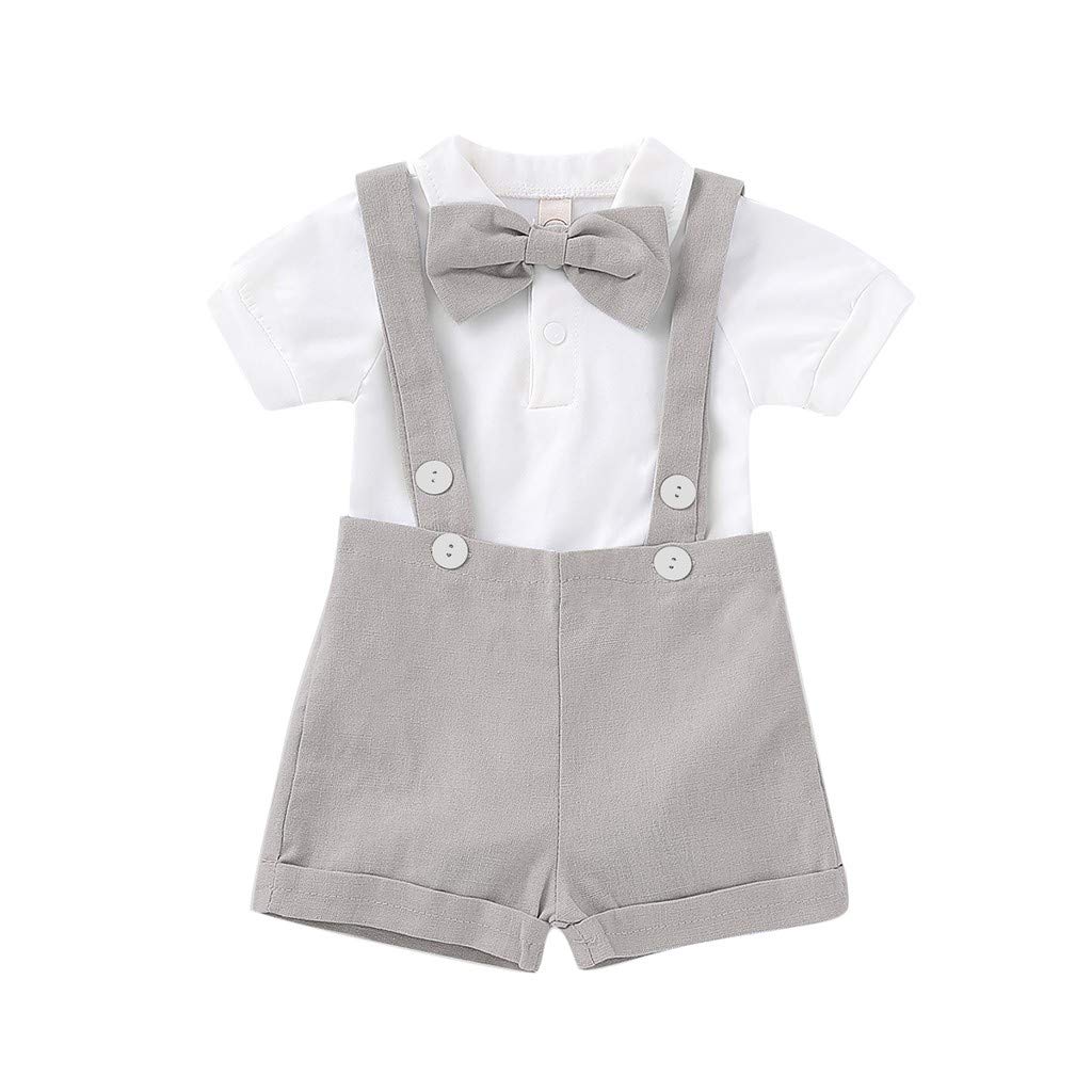 Baby Boys Summer Outfits Set - Bow Shirts & Shorts for Newborns - Perfect for Gentlemen Style & Outdoor Play