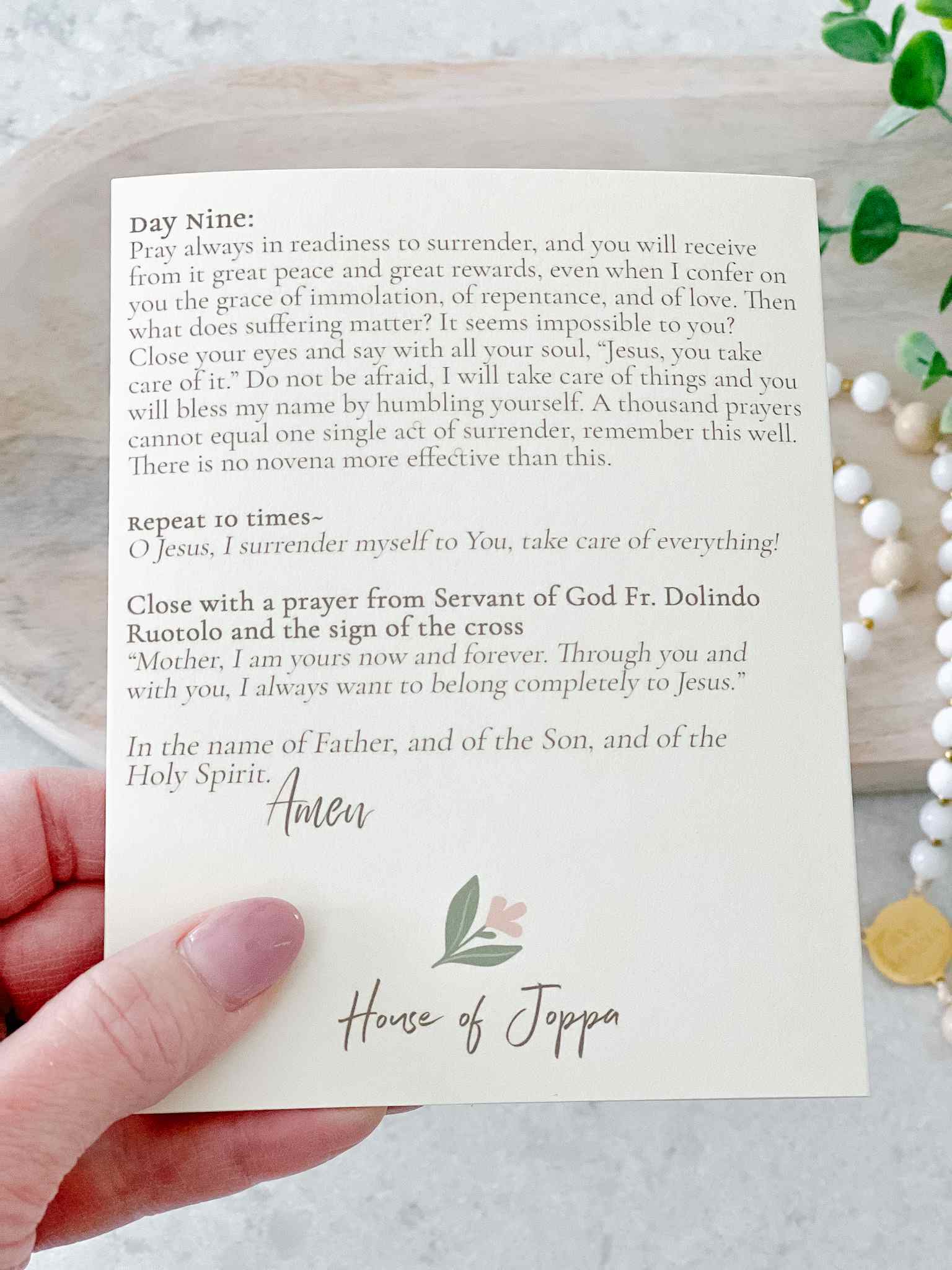 Surrender Novena Prayer Card - Religious Devotional Card for Catholic Faith - Perfect for Prayer, Meditation & Spiritual Growth
