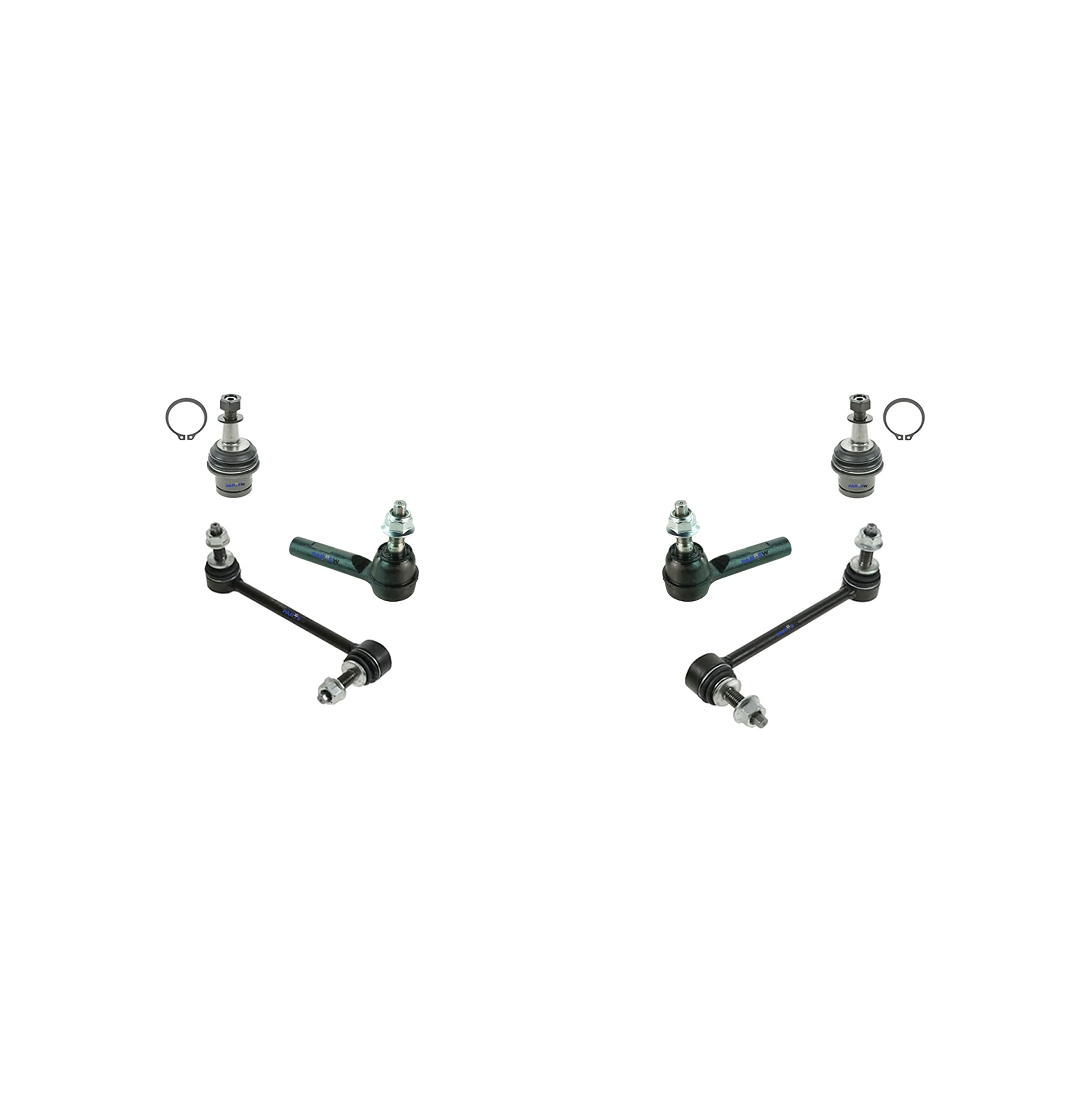 16-Piece Front & Rear Suspension Kit for Chrysler 300/Dodge Challenger/Dodge Charger - Lower Control Arms, Tie Rod Ends, Ball Joints | Complete Replacement Set for Smoother Ride & Better Handling