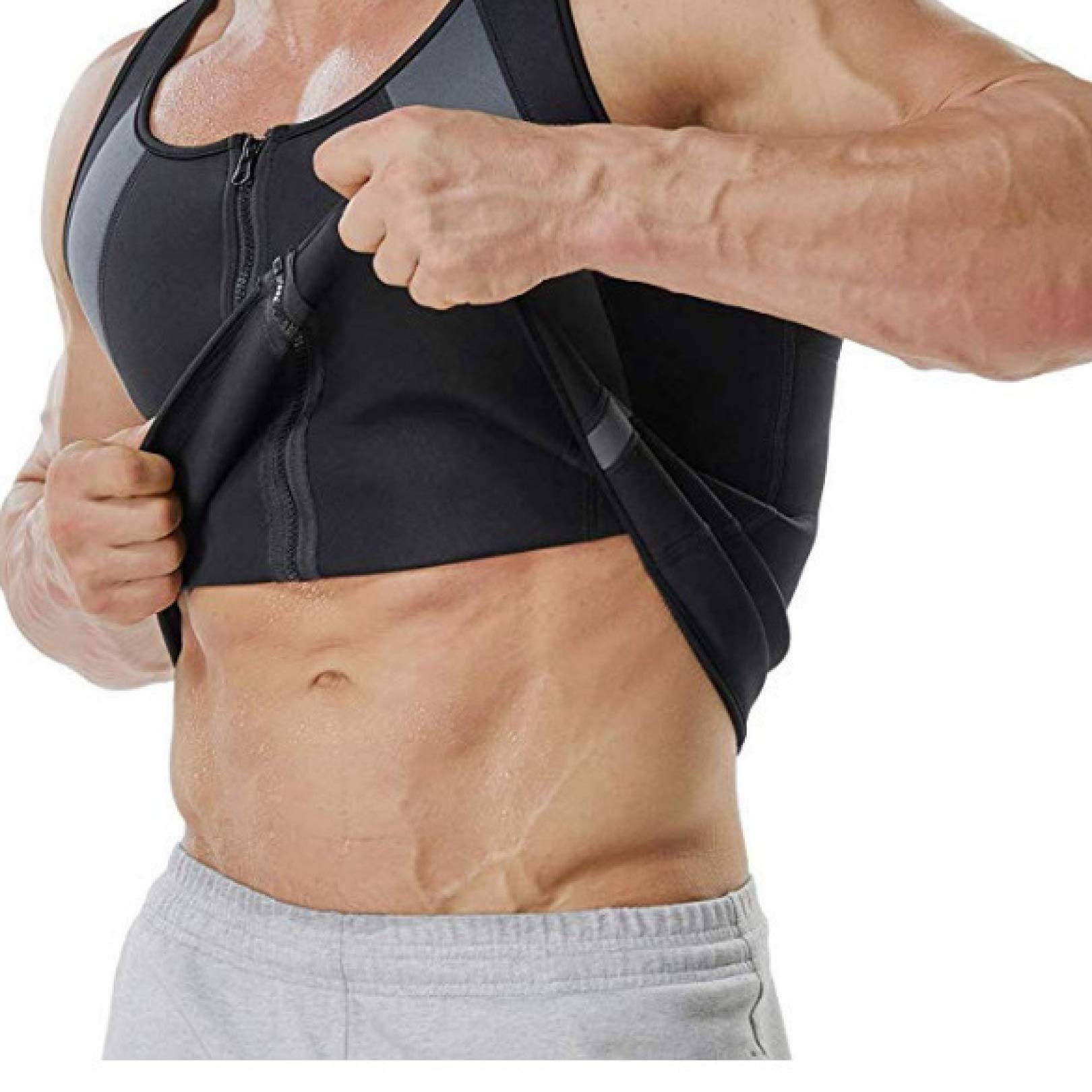 Men's Slim Fit Body Shaping Undershirt - Muscle Support & Posture Corrector - Comfortable Compression Shirt for Workout, Office & Everyday Wear