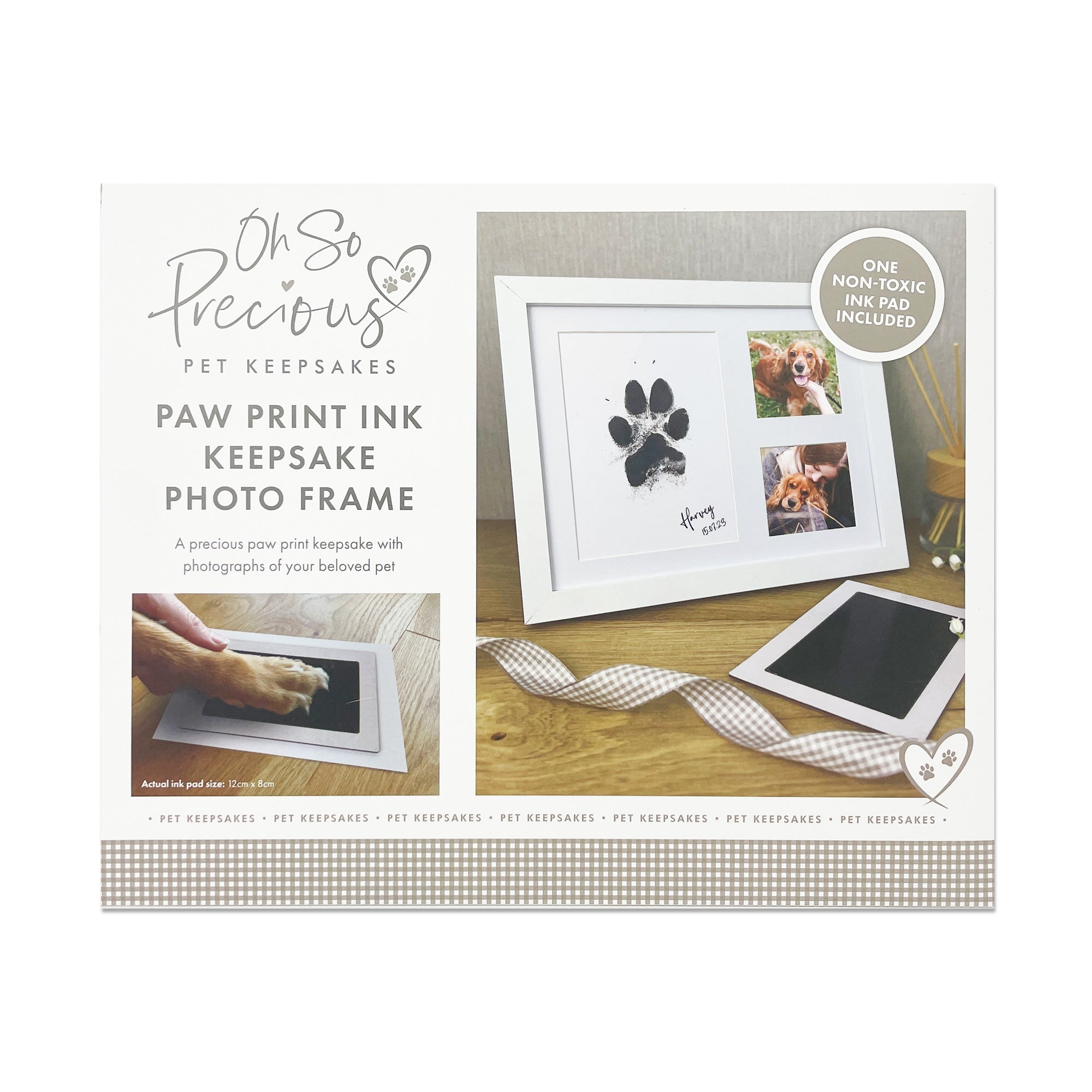 Custom Paw Print Ink Keepsake Photo Frame Kit for Pet Memorials - Perfect for Dog & Cat Lovers, Memorial Gifts & Home Decor