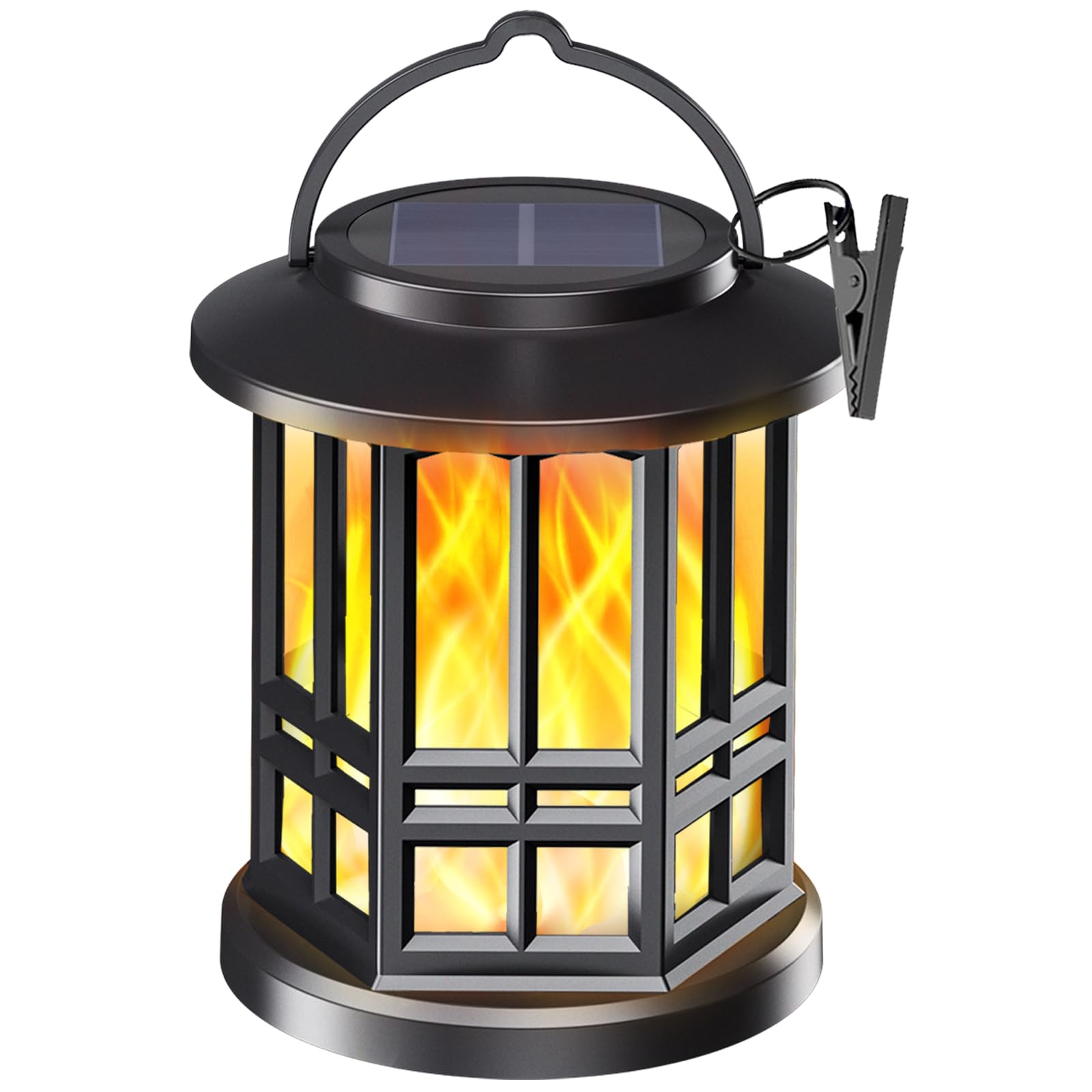 Solar Powered Outdoor Lanterns with Flickering Flame Effect - Waterproof Garden Lights for Pathway, Lawn & Landscape Decor - Perfect for Patio, Backyard and Outdoor Wedding Decorations