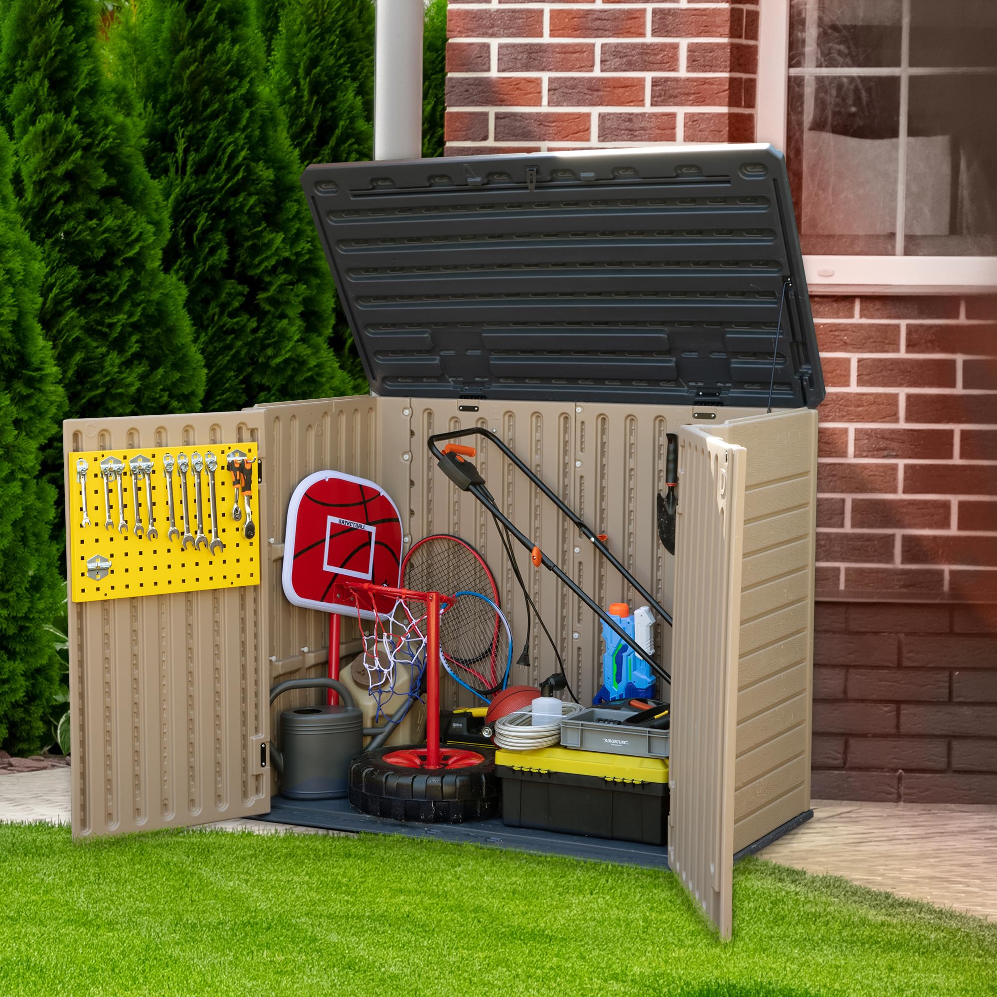 YITAHOME Outdoor Resin Storage Shed, 39