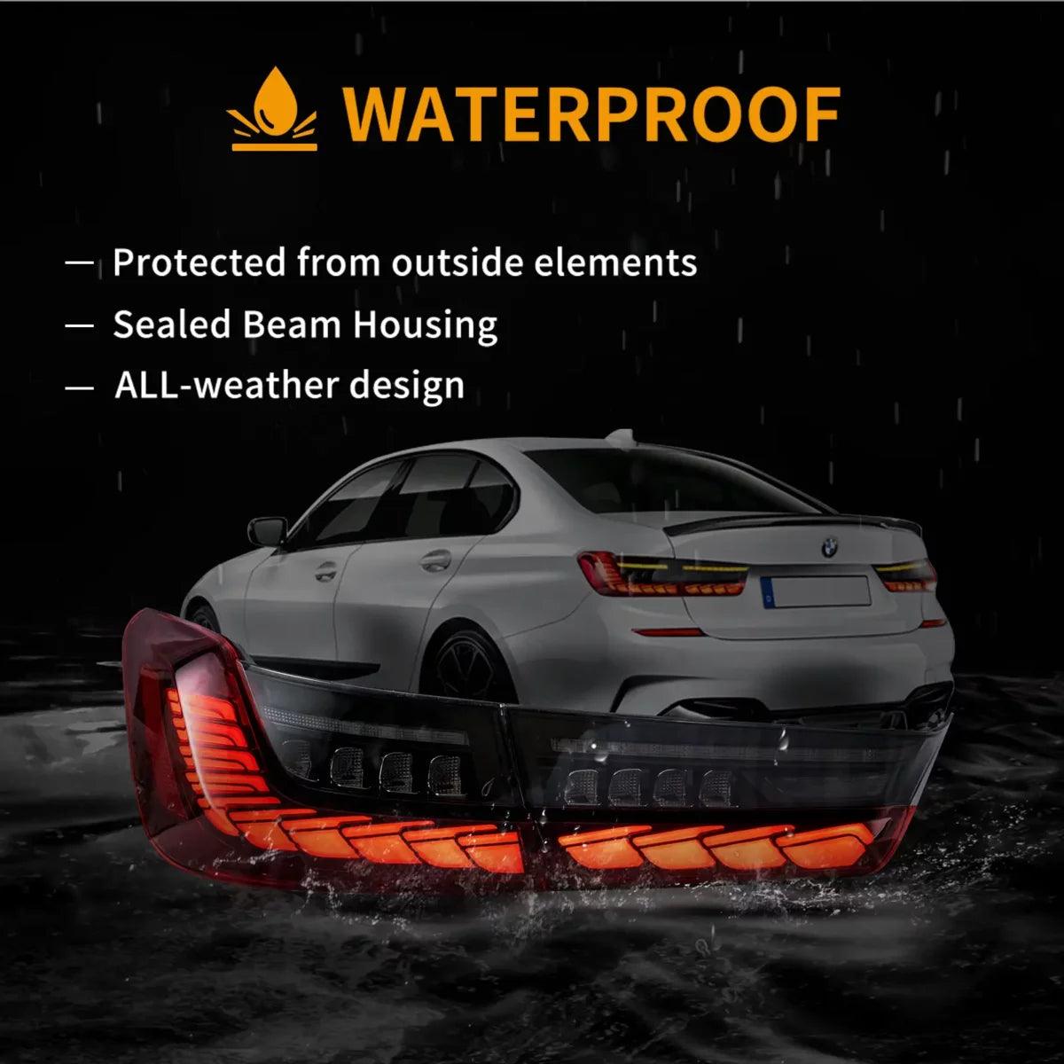 2018-2022 BMW 3 Series G20/G28/G80 LED Tail Lights Assembly with Sequential Turn Signals & Dynamic Welcome Light - Upgrade for Night Driving & Enhanced Visibility