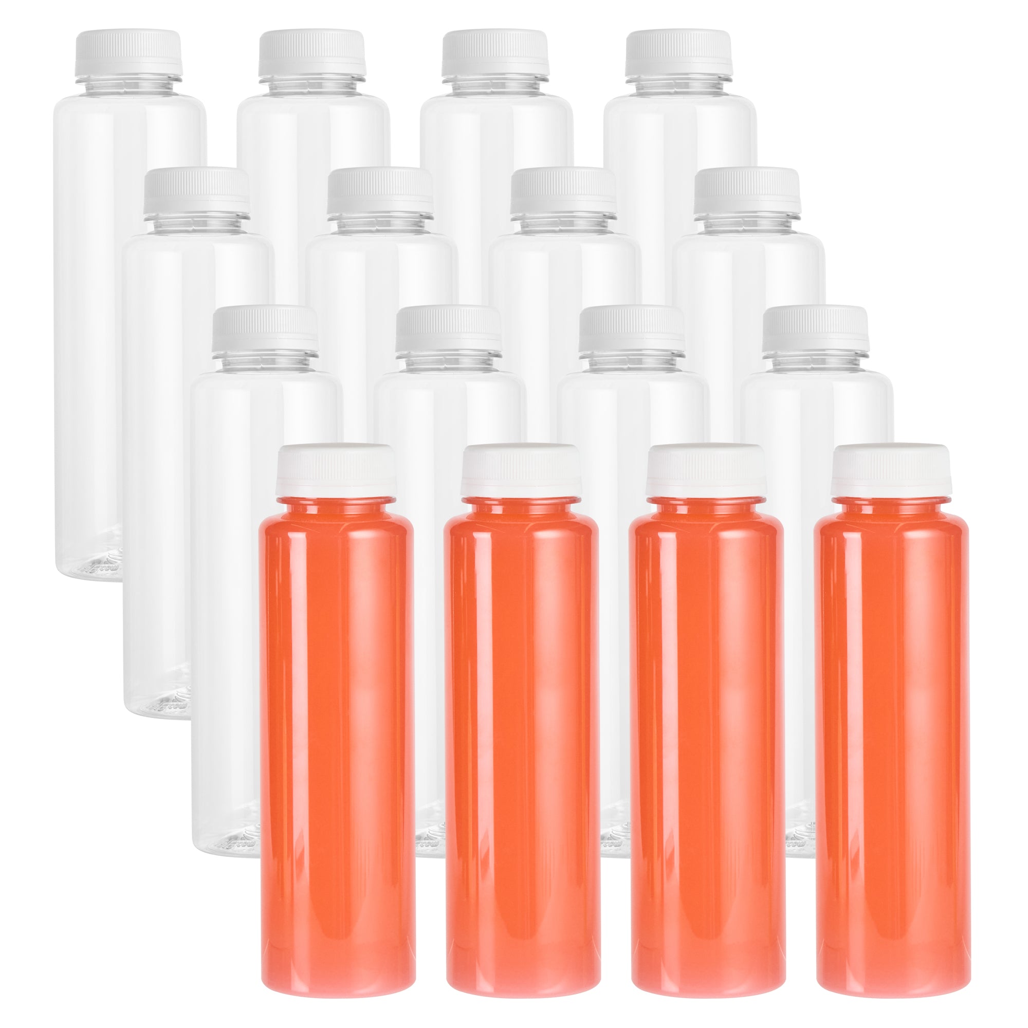 12 oz Clear Plastic Cold Pressed Juice Bottles with Safety Cap - 2