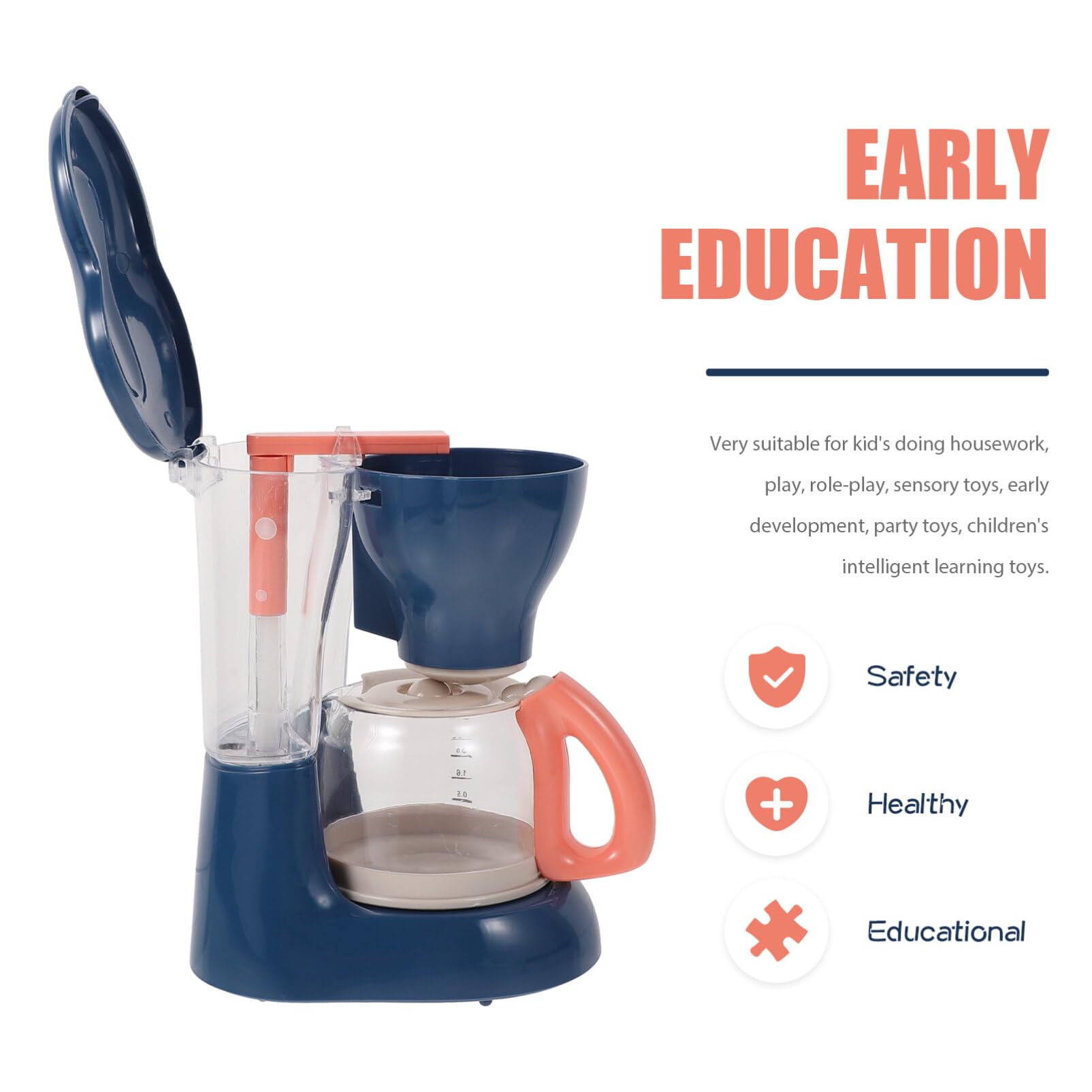 Pretend Play Coffee Maker Toy for Kids - Realistic Mini Kitchen Appliances Set - Fun Mixing & Brewing Role Play - Perfect for Imaginative Play & Early Learning - Great Gift for Toddlers & Preschoolers (Home, School, Playroom)
