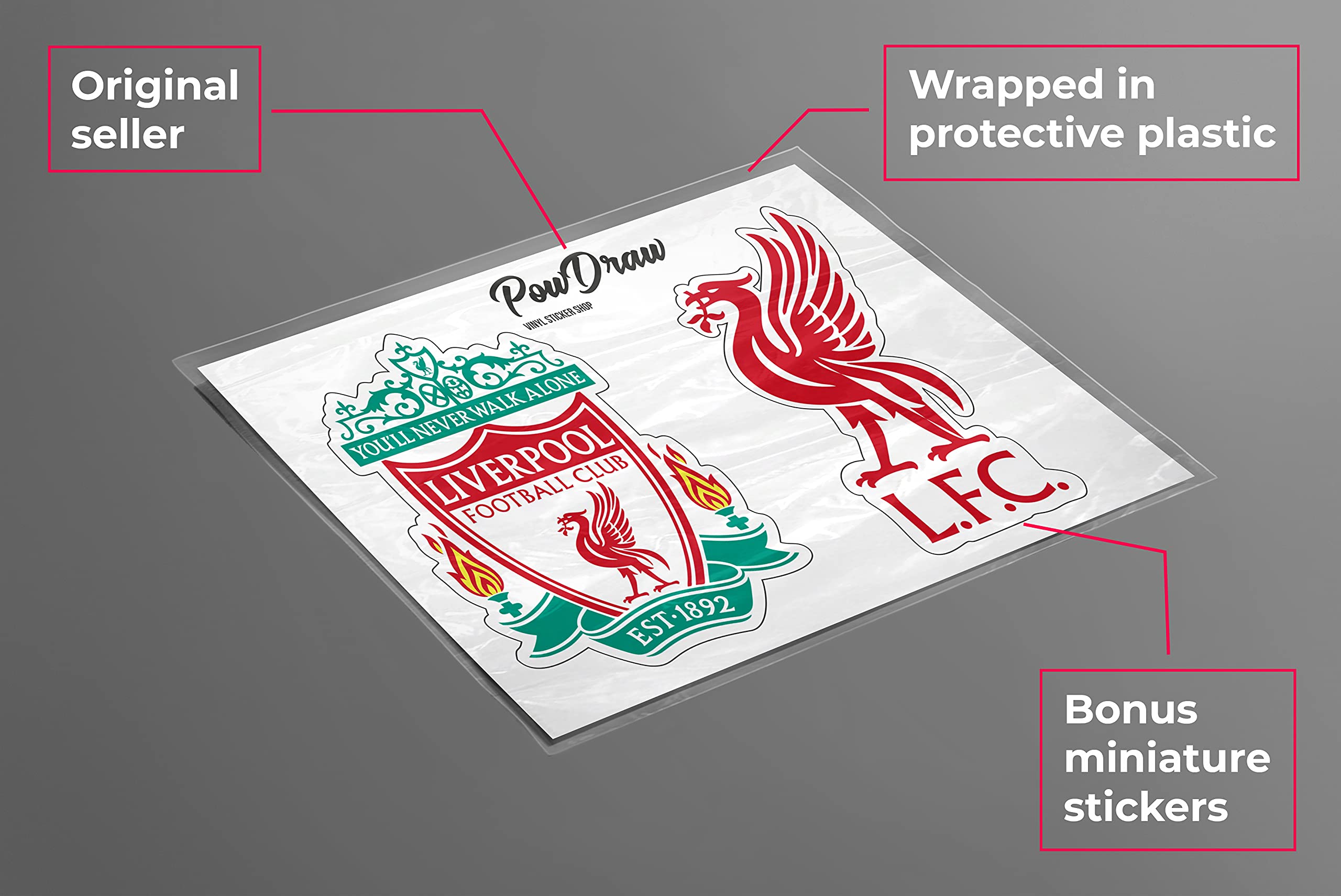 Liverpool FC Soccer Vinyl Decal Sticker - Custom Sizes for Fans - 'You'll Never Walk Alone' (3 Inch) - Perfect for Laptops, Cars & Football Accessories
