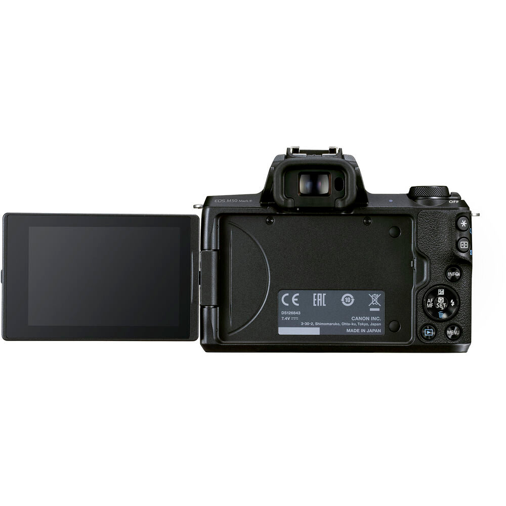 Canon EOS M50 Mark II Mirrorless Camera with 15-45mm Lens - 4K Video, Vlogging, YouTube Content Creator Kit for Travel & Portrait Photography