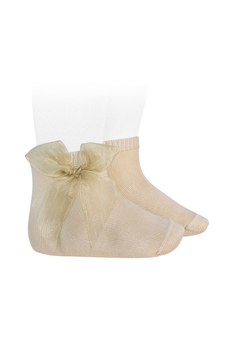 Linen Tulle Bow Ankle Socks for Women - Breathable Summer Socks with Cute Bowknot Design - Perfect for Weddings, Parties and Everyday Wear