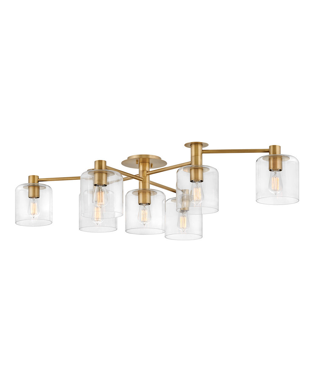 Heritage Brass Axel LED Semi Flush Mount Ceiling Light - Modern Lighting Fixture for Bedroom, Hallway, Kitchen & Dining Room