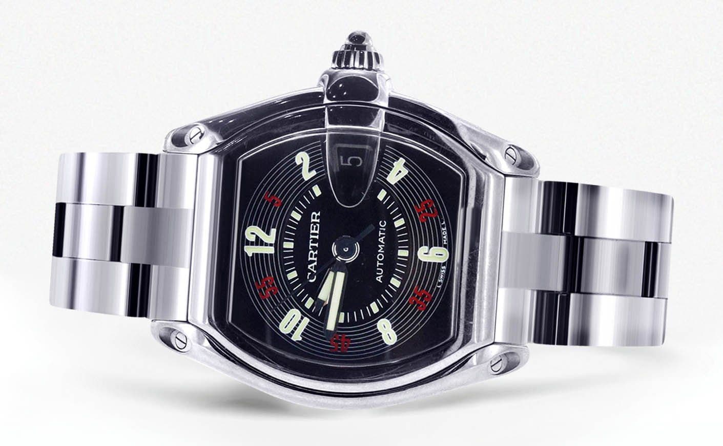 Cartier Roadster Stainless Steel Men's Watch - Luxury Swiss Timepiece for Business & Formal Occasions