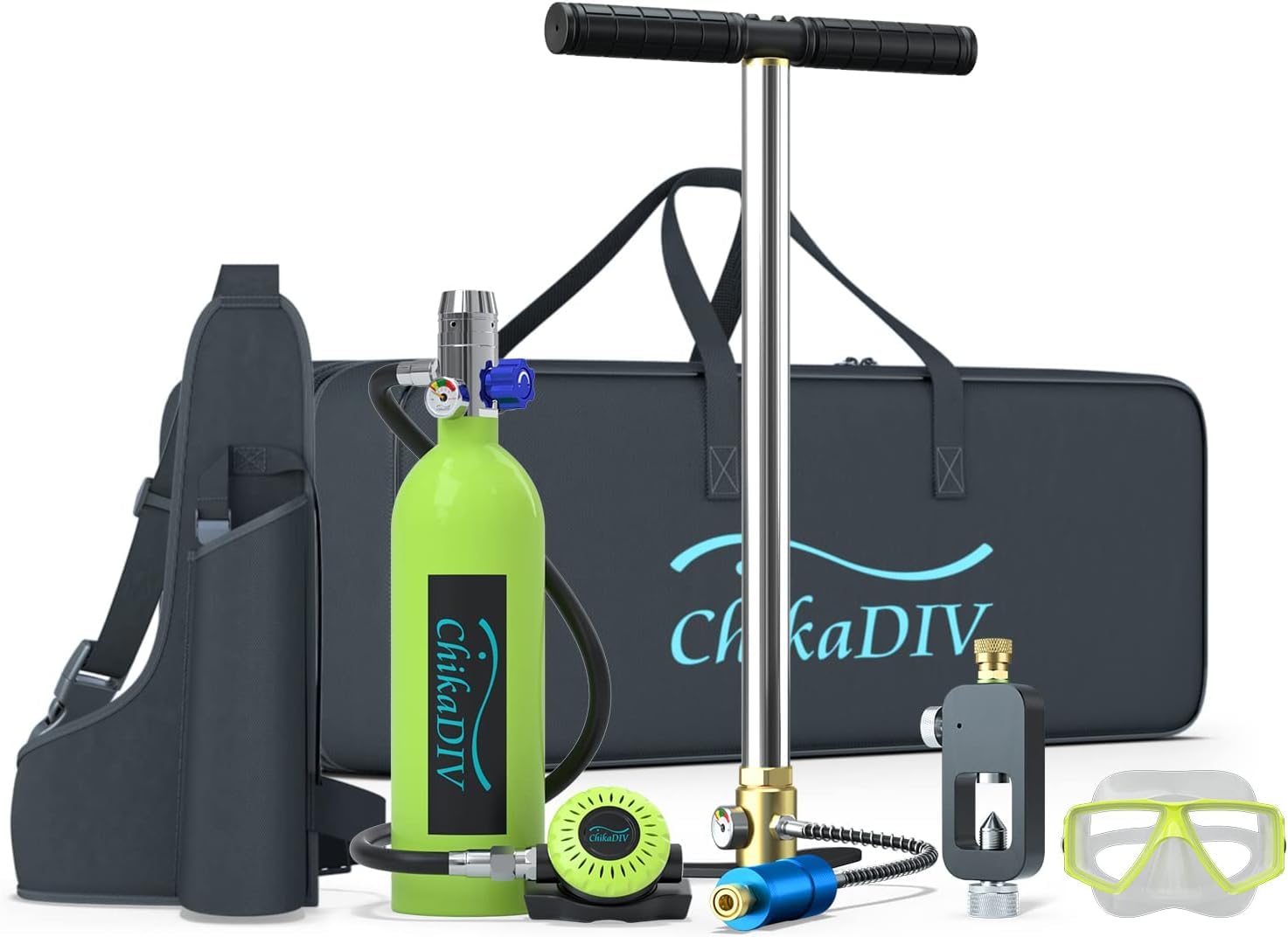 1L Mini Scuba Tank - Portable Emergency Oxygen Tank for Diving, Snorkeling, Fishing & Boat Repair | Compact Scuba Gear for Rescue, Underwater Exploration & Marine Activities