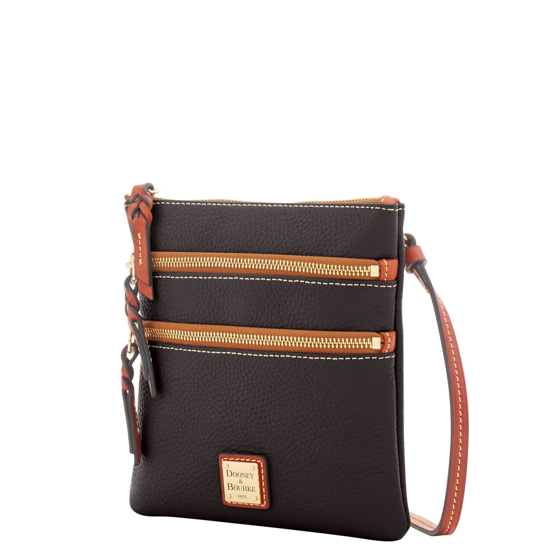 Dooney & Bourke Pebble Grain Triple Zip Crossbody Handbag for Women | North South Shoulder Bag | Perfect for Work, Travel & Everyday Use