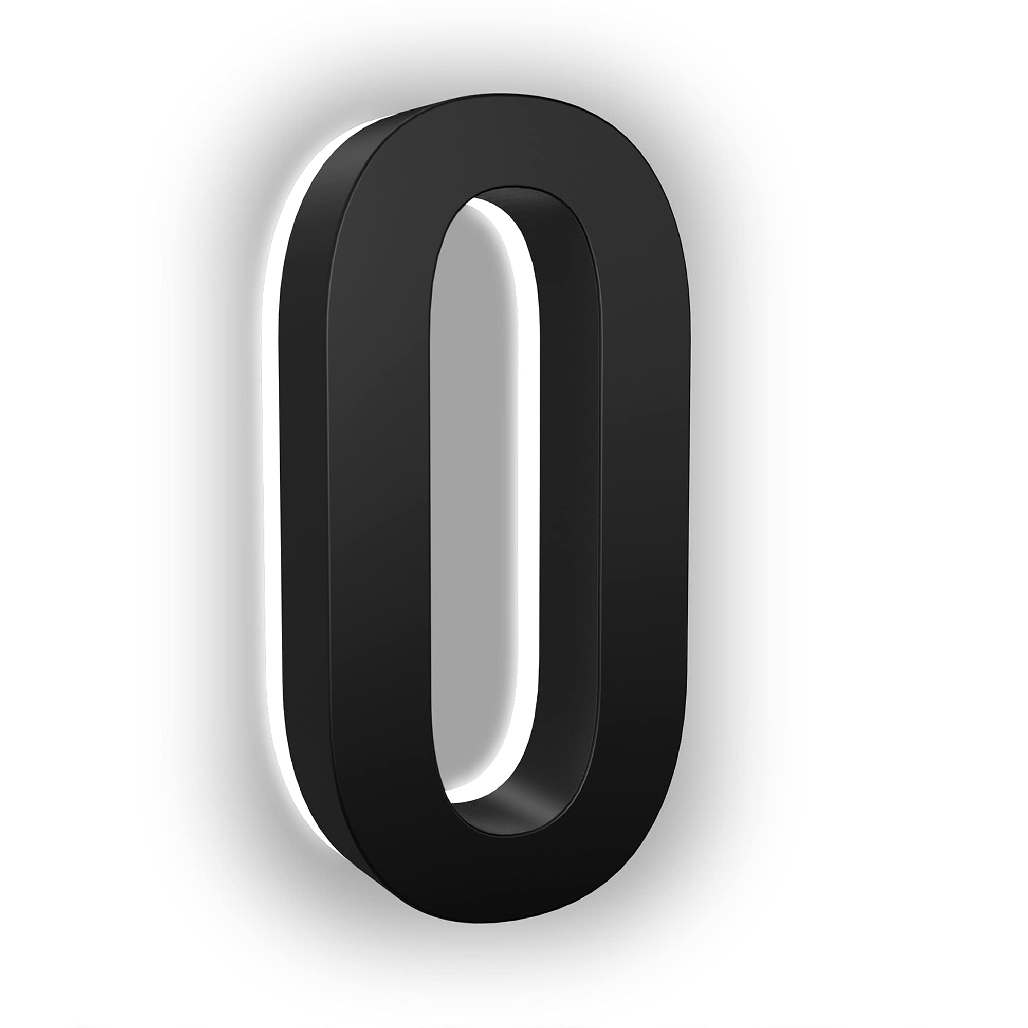 7 Inch Stainless Steel LED Backlit House Numbers - 6000K Illuminated Modern Address Plaque (Black) for Home, Office & Apartment - Weatherproof & Durable Outdoor Signage