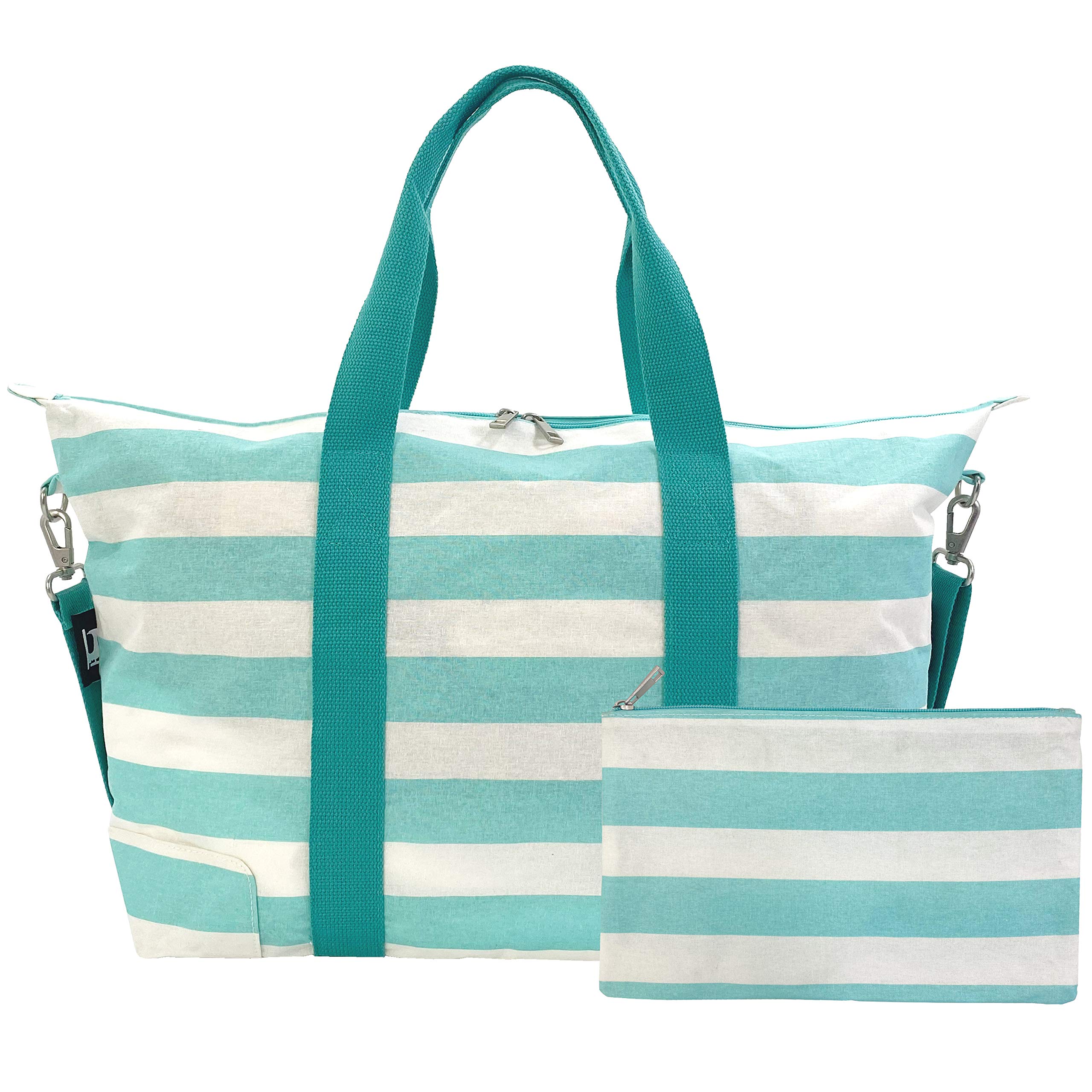 Hibala Canvas Beach Bag for Women - Large Weekender Travel Bag, Gym Duffel, Sports Workout Bag, Overnight Shoulder Carry On | Perfect for Vacation, Gym, Yoga, Work & Weekend Getaways