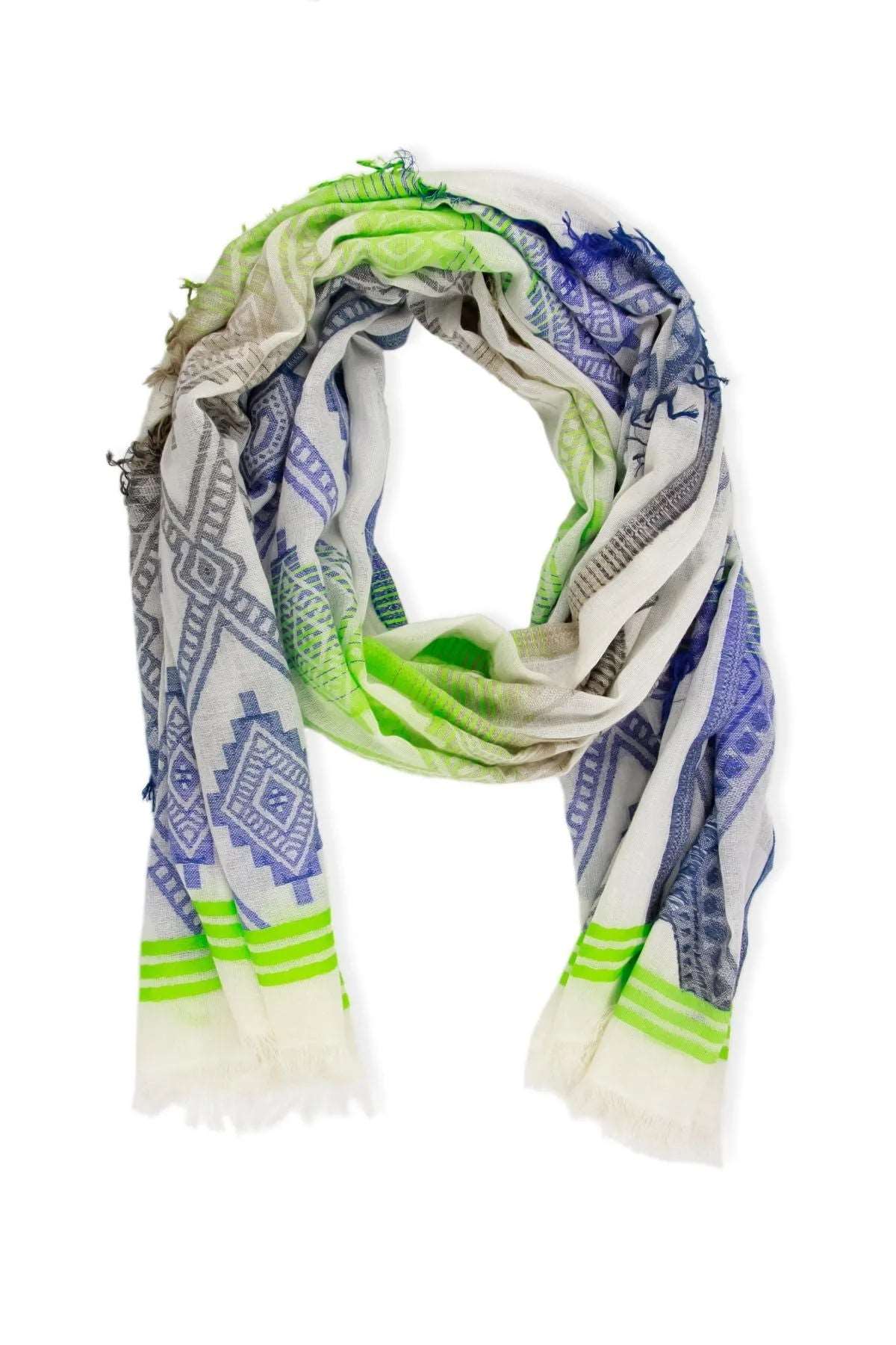 Abstract Tie Dye Diamond Print Scarf - Lightweight Fashion Accessory for Women, Boho Chic Style - Perfect for Parties, Travel, and Everyday Wear