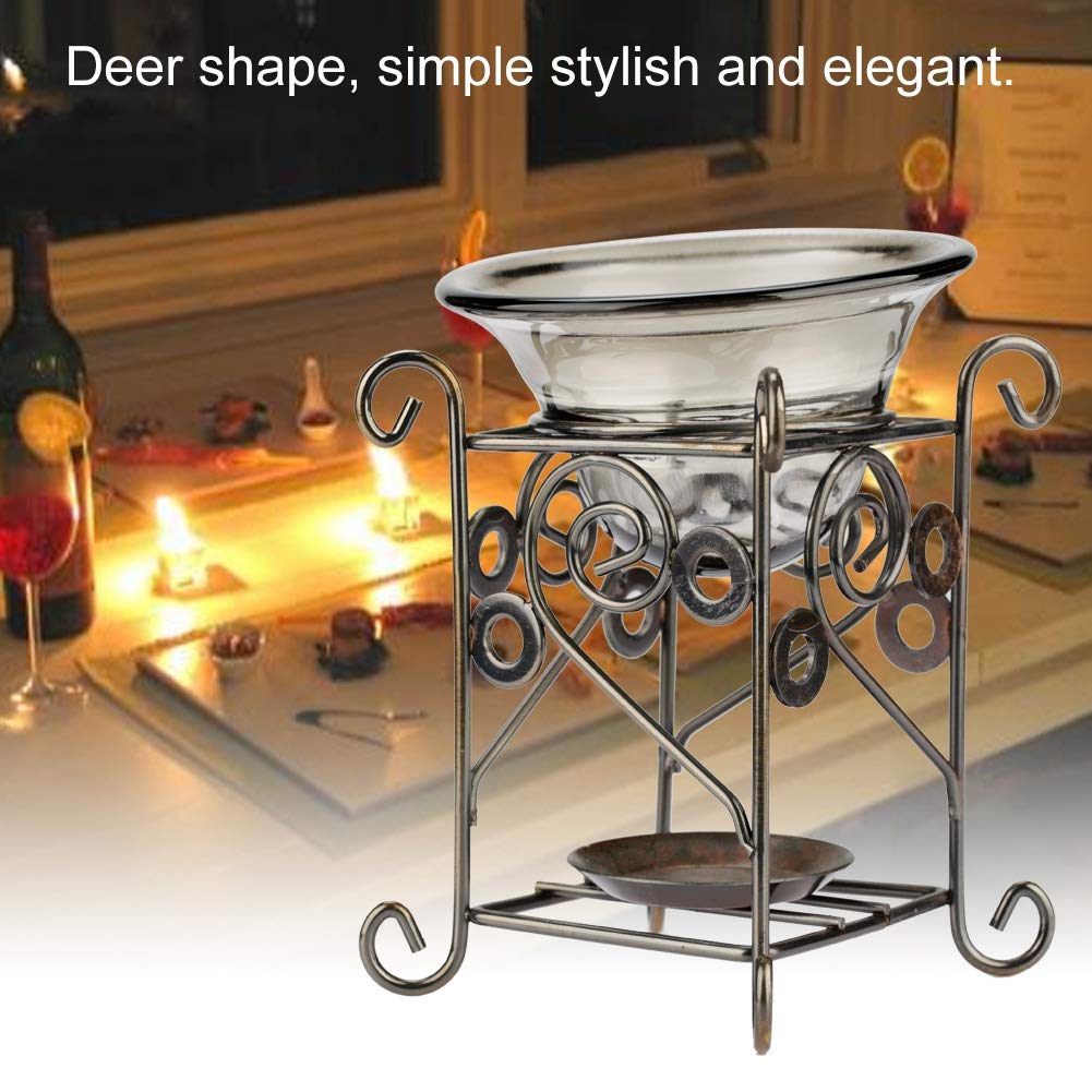 Deer-Shaped Iron Candle Holder & Essential Oil Diffuser - Aromatherapy Burner Lamp for Home Spa, Yoga, Meditation & Relaxation (Style 2)