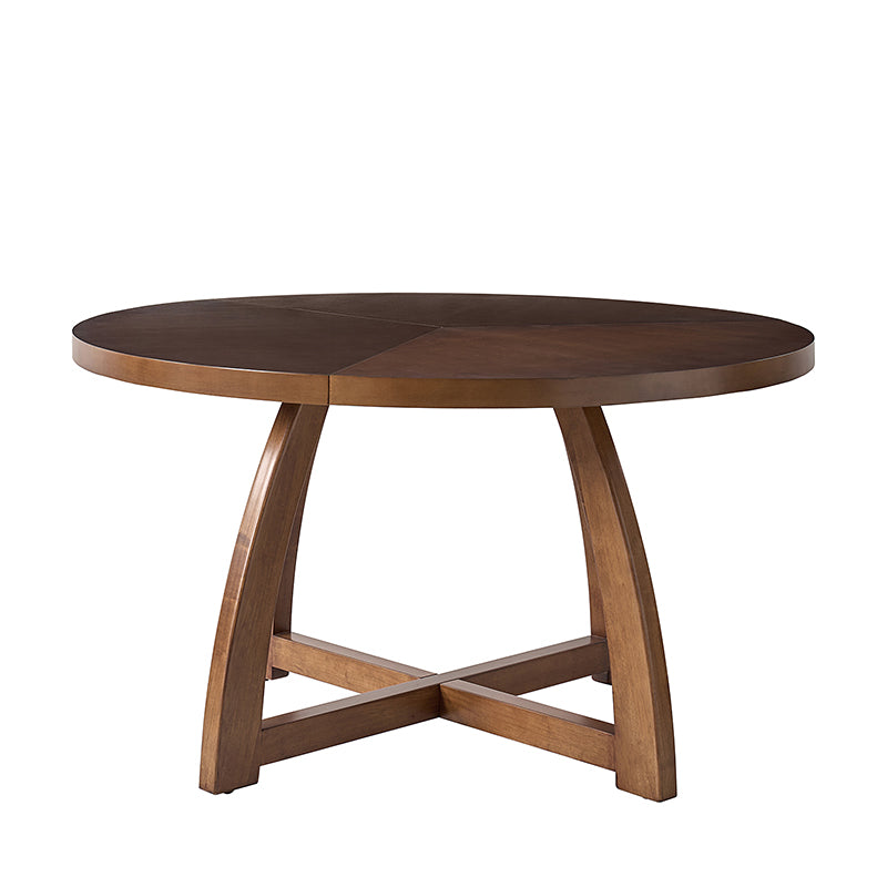 Sherry 54 Inch Solid Wood Round Dining Table - Rustic Farmhouse Style for Kitchen, Dining Room & Outdoor Patio