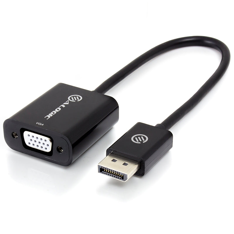 20cm DisplayPort to VGA Adapter Male to Female - Gold Plated Connector for PC, Laptop, Monitor - High Resolution Video Converter for Home Office, Gaming & Presentations