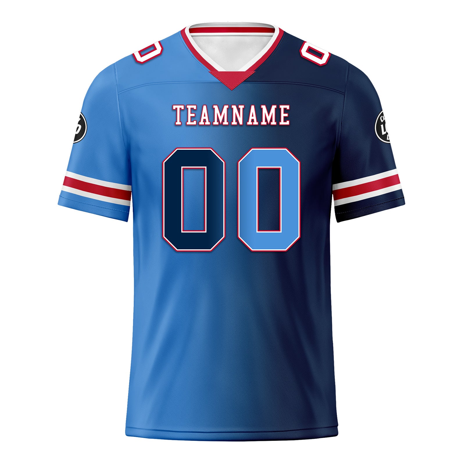 Custom Deep Blue & Light Blue Personalized Tennessee Authentic Football Jersey FBJ02 D028017 - Perfect for Game Days, Fan Events & Sports Collectors