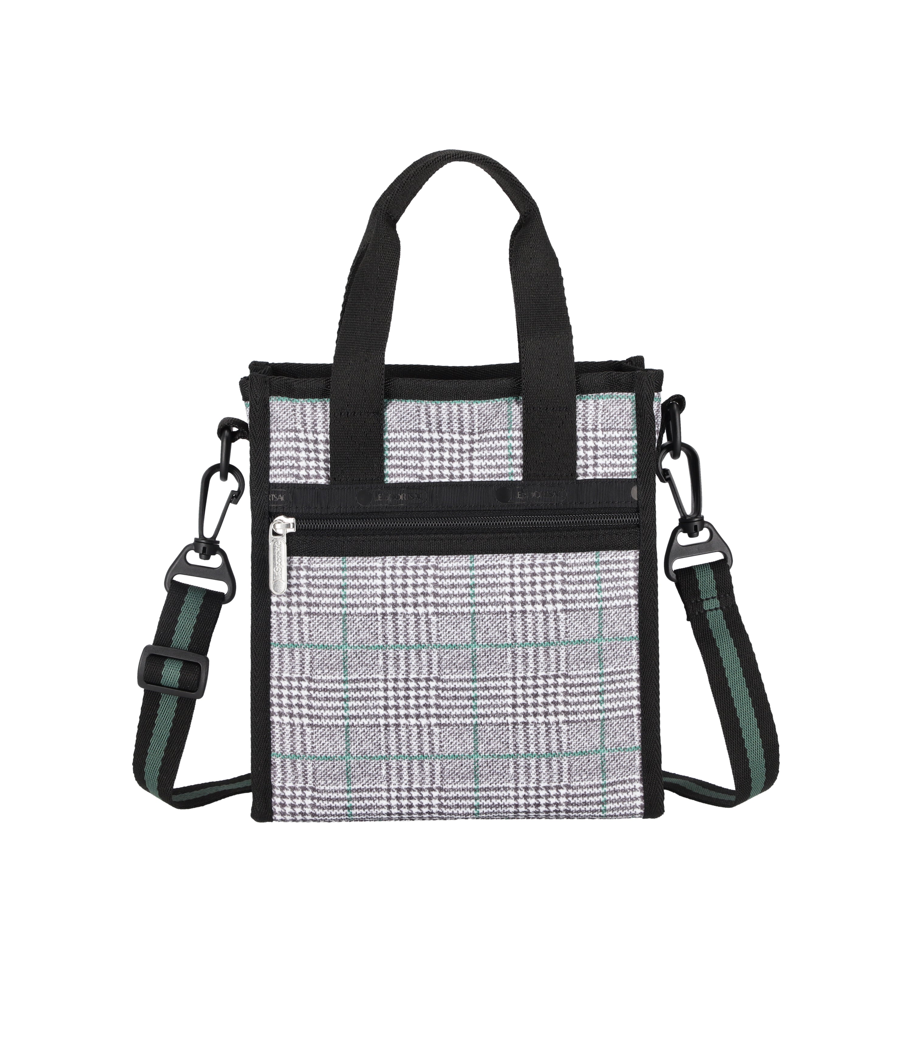 Gray/Green Check print