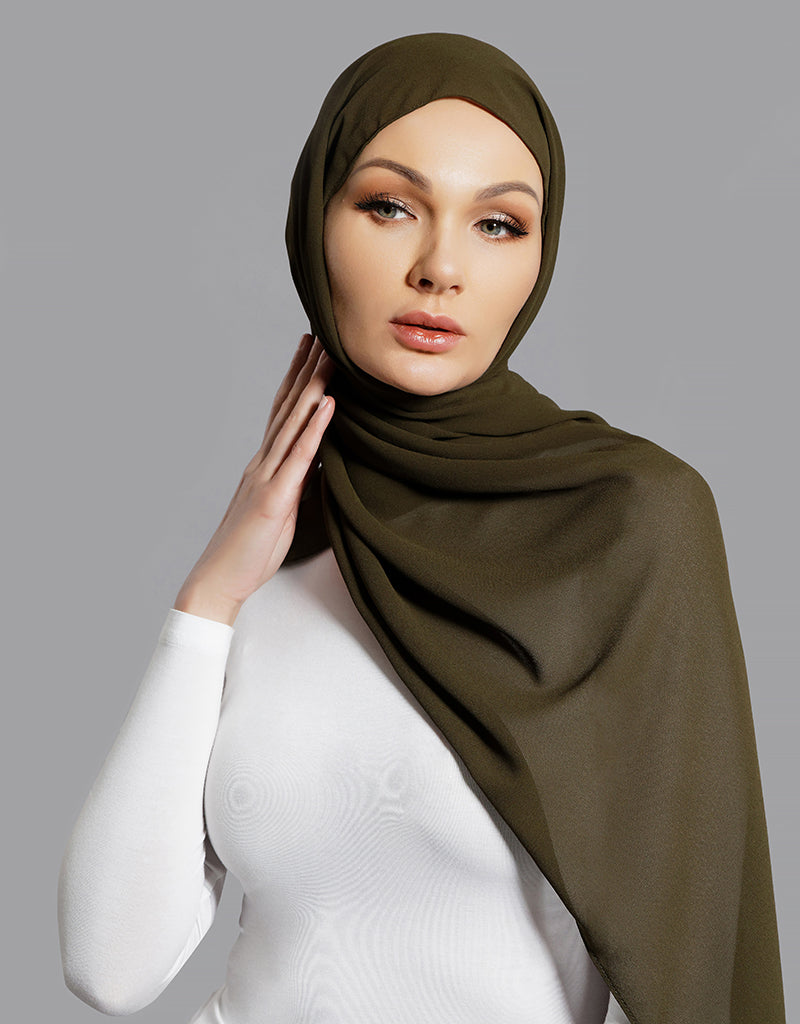 Elegant Chiffon Shawl in Shades of Green - Lightweight Scarf for Women - Perfect for Weddings, Parties & Evening Events