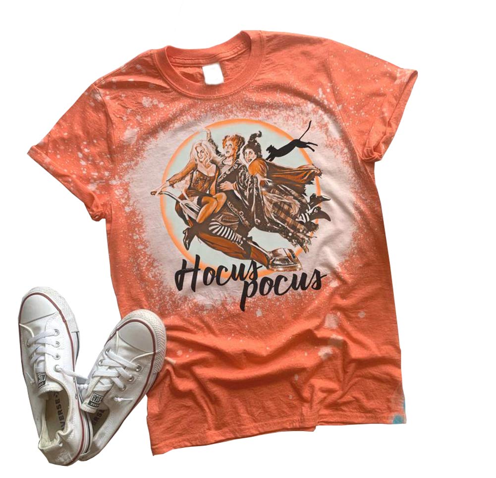 Women's Hocus Pocus Halloween Tie Dye Gradient Sanderson Sister Witch T-Shirt | Fall Movie Inspired Top | Perfect for Halloween Parties, Costume Events & Witch-Themed Outfits
