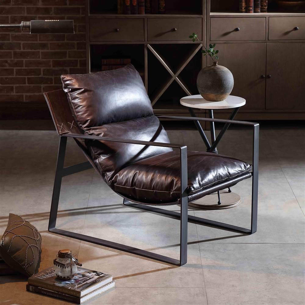 Diamond Sofa Miller Sling Accent Chair in Chocolate Brown - Modern Lounge Chair for Living Room, Bedroom & Office