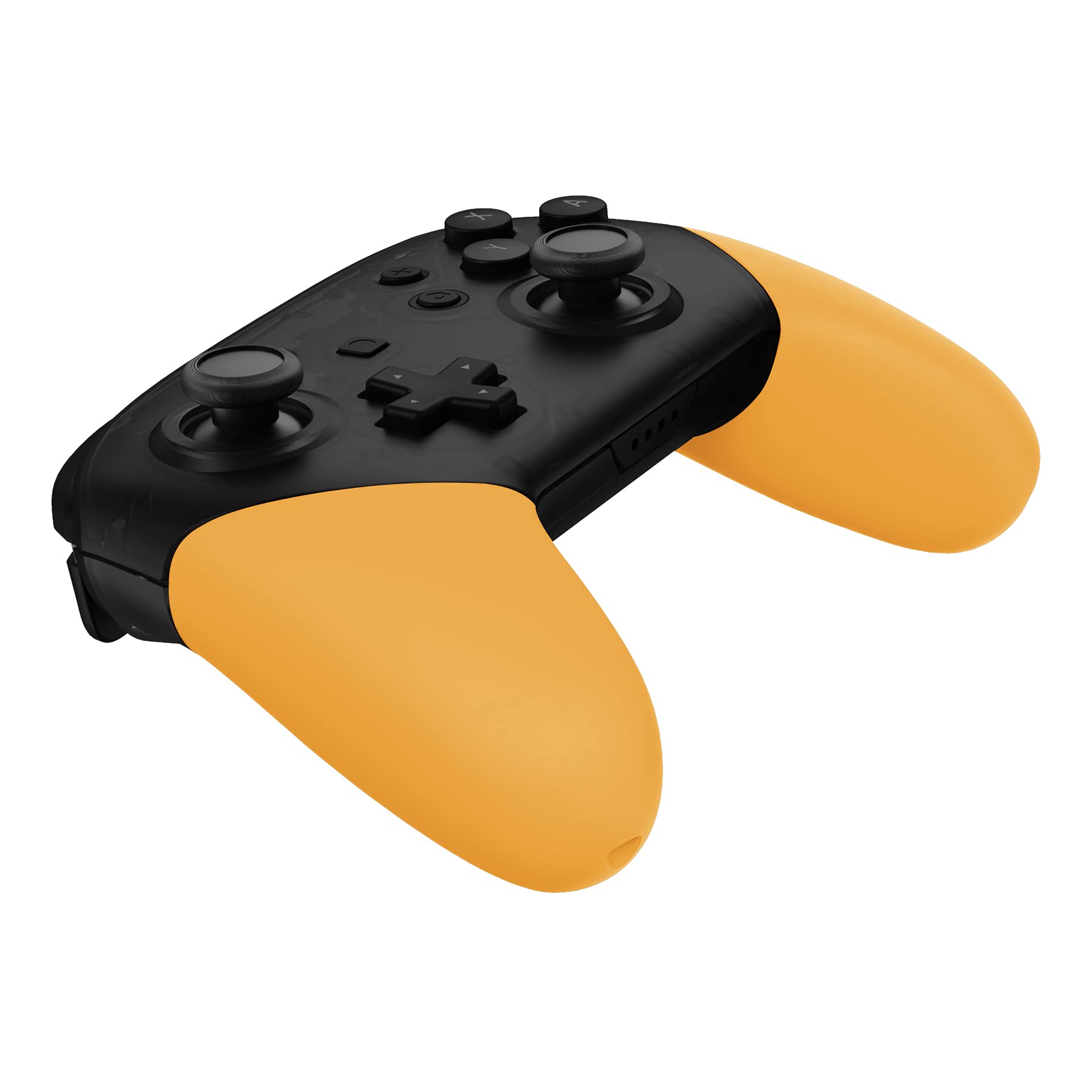 eXtremeRate Soft Touch Yellow Replacement Handle Grips for Nintendo Switch Pro Controller - DIY Hand Grip Shell (Controller Not Included) | Enhanced Grip for Gaming Comfort & Precision
