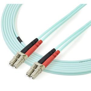 3M 10Gb Aqua Multimode 50/125 Duplex LSZH Fiber Patch Cable - LC to LC OM3 50 Micron Fiber Optic Patch Cord - 3 Meter (10ft) - High-Speed Data Center, Server Room & Network Installation